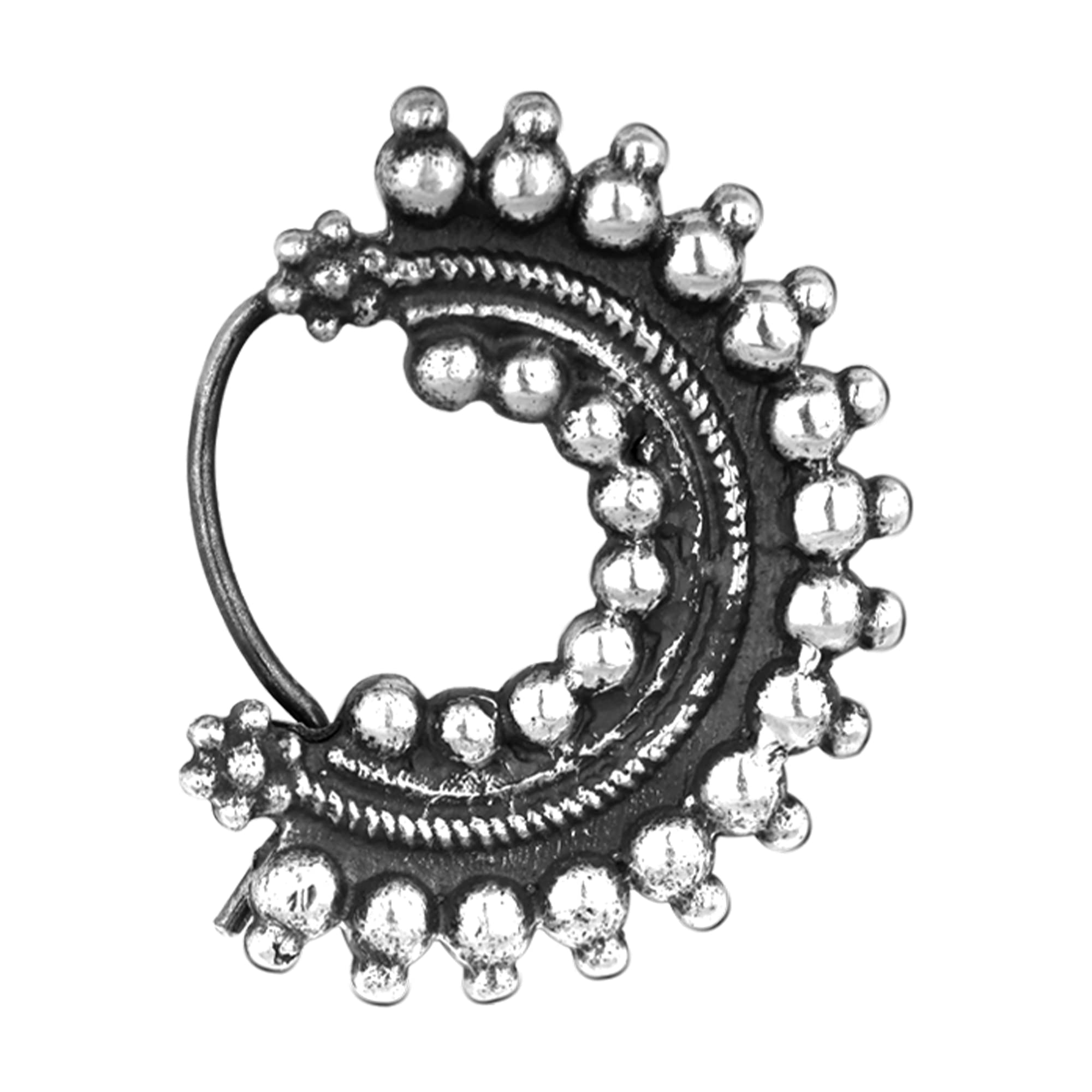 GIVA925 Silver Oxidised Half-Moon Nose Pin | Gifts for Women and Girls | With Certificate of Authenticity and 925 Stamp | 6 Month Warranty*