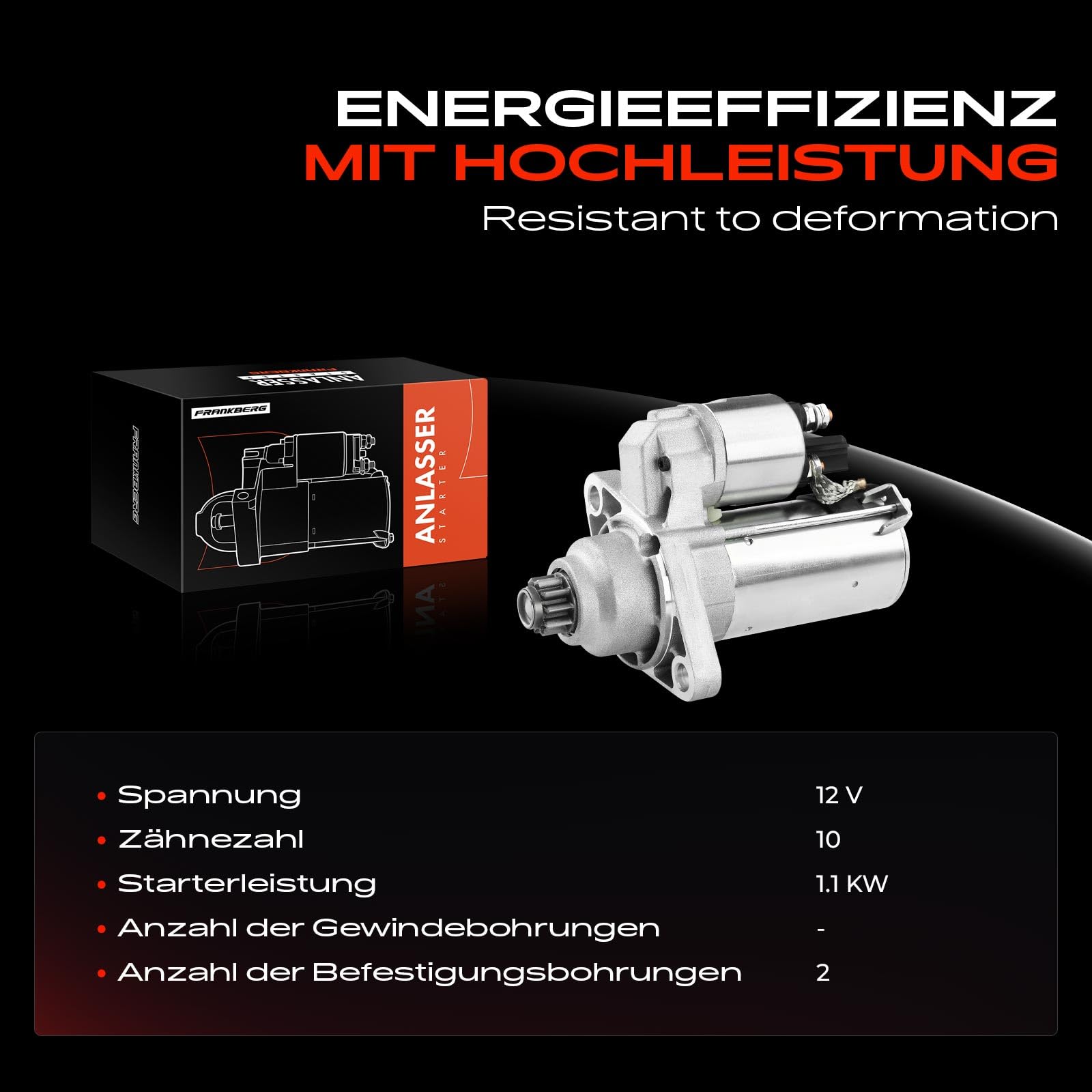 Frankberg Motor de arranque 11 kW 12 V 10 dientes 02T911024Q