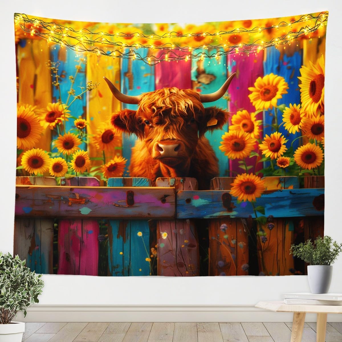 Feelyou White Bear Tapestry for Girls Boys Kids Medium 59"x59" Wild Animal Wall Blanket Room Decorative Rustic Cabin Country Wall Hanging Nature Wildlife Bear Wall Art Qlacier image 3