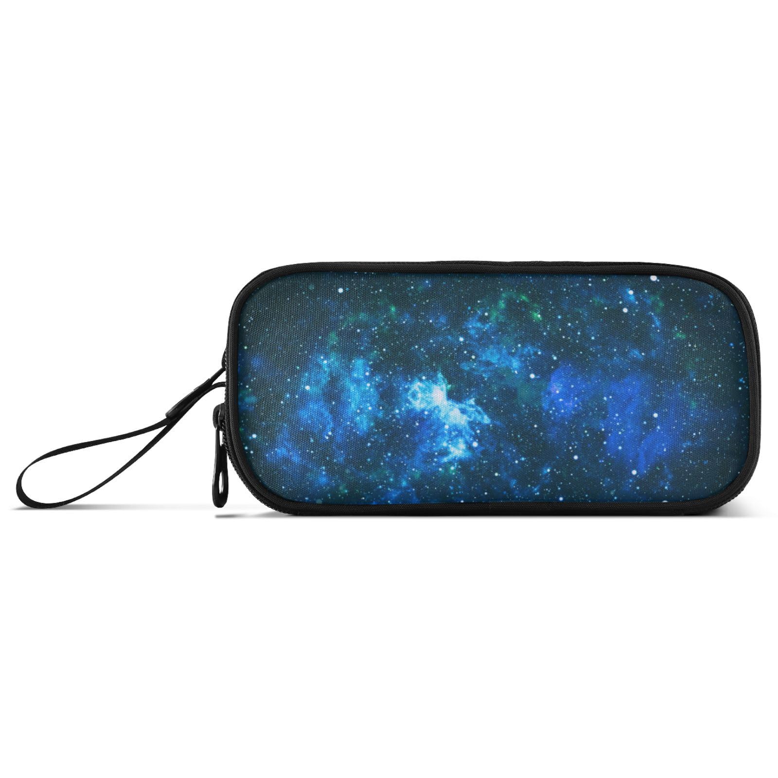 Large Pencil Case, Big Capacity Pencil Bag Pen Pouch Holder 3 Compartments, Galaxy Star Field School Office Supplies Stationery Makeup Bag Storage Organizer for Students Girls Boys Women — image 1
