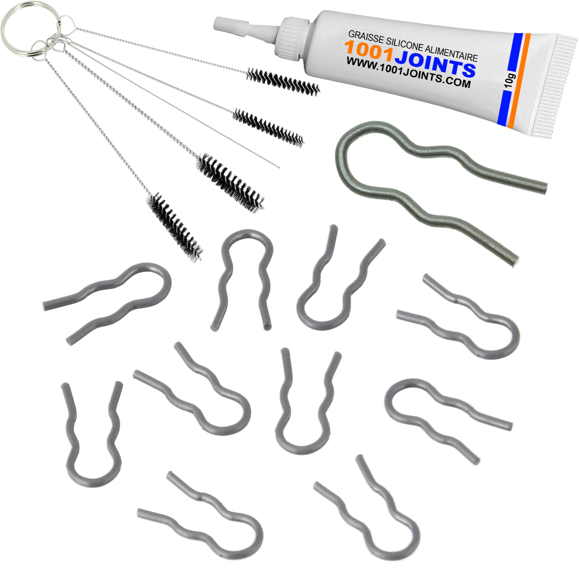 LOT 10 FIXATION MÉTAL 4MM RESSORT PINCE TUYAU CONNECTEUR MACHINE À CAFÉ REMPLACEMENT COMPATIBLE AVEC JURA PHILIPS SAECO KRUPS GAGGIA SIEMENS MIELE BOSCH GAGGENAU BALAY NEFF ETC…