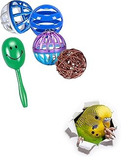 5-Pack Bird Toys for Parrots, Canaries - Colorful, Safe & Fun to Play, Gleeful Chirps (1.5'' - 2.8'')
