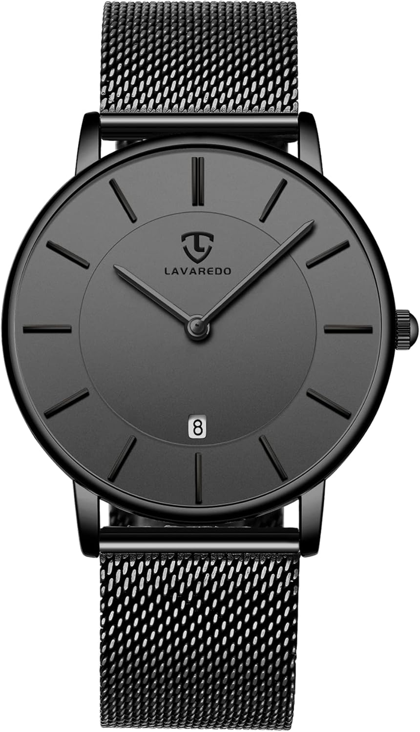 Mens Watches Ultra Thin Simple Casual Fashion Analog Quartz Date Display Waterproof Wrist Watch