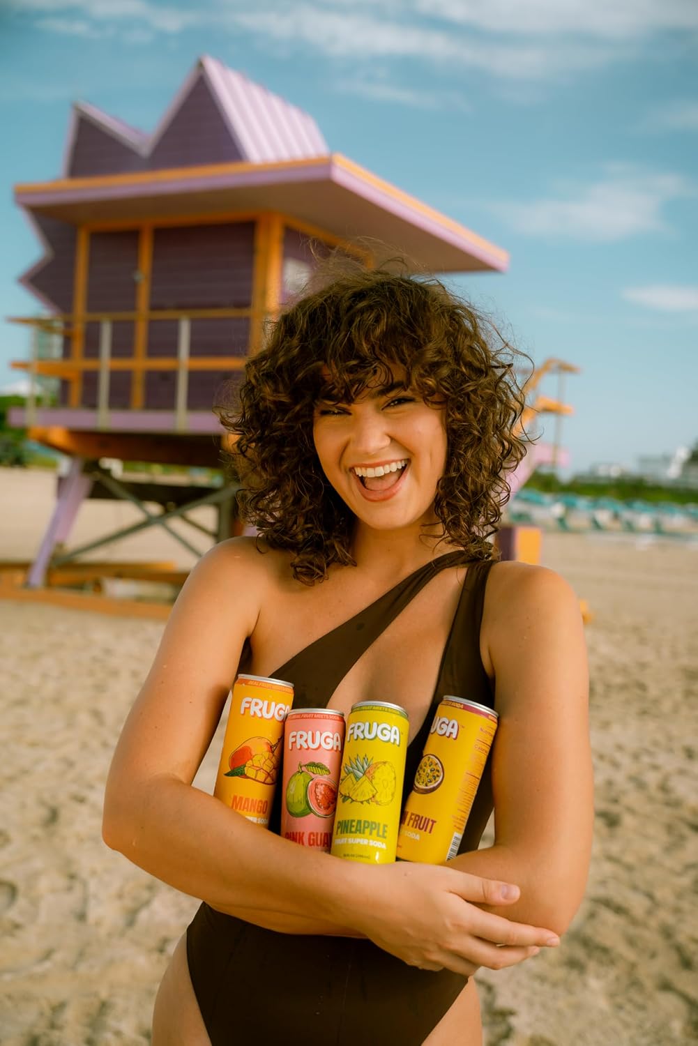 FRUGA Four Real Mix Sparkling Fruit Super Soda with Gut Health Benefits, Low Calorie, Low Sugar, Healthy Soda Variety Pack, 12oz Can (Pack of 12)