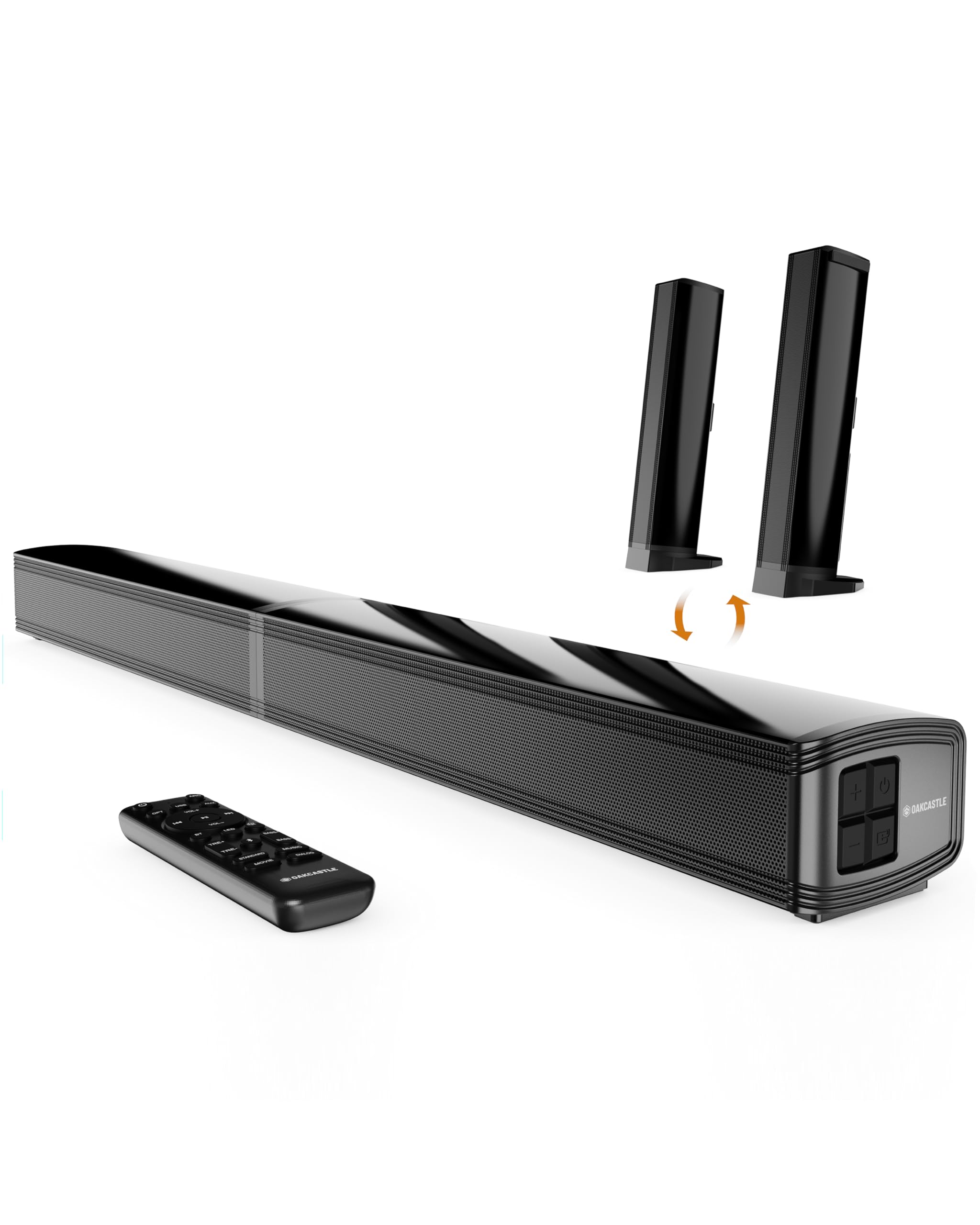 Oakcastle SB80 Barre de Son Home Cinéma sans Fil Bluetooth 5.1 HDMI Arc Optique AUX USB Soundbar Caisson de Basse