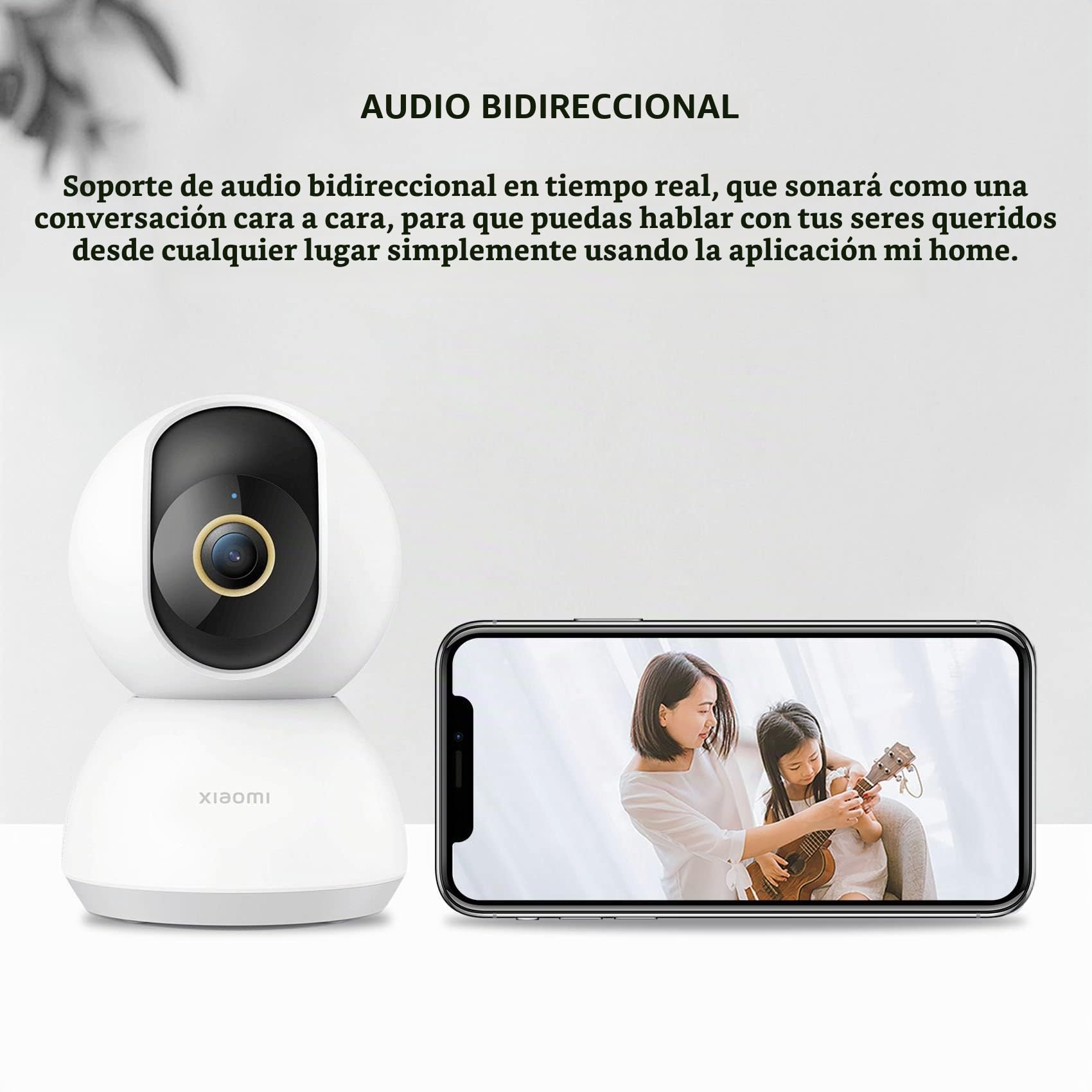Xiaomi Smart Camera C300, Resolución ULTRA HD 2K, Interior Cámara de Vigilancia con Asistente de Voz, Detección Humana Inteligente AI, Modo de Privacidad, Compatible con Google y Alexa, Blanco
