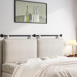 King Headboard Wall Mounted Headboard King for Bed with Linen Upholstery and Button Tufted Hanging Headboard for Bedroom(Beige, King)