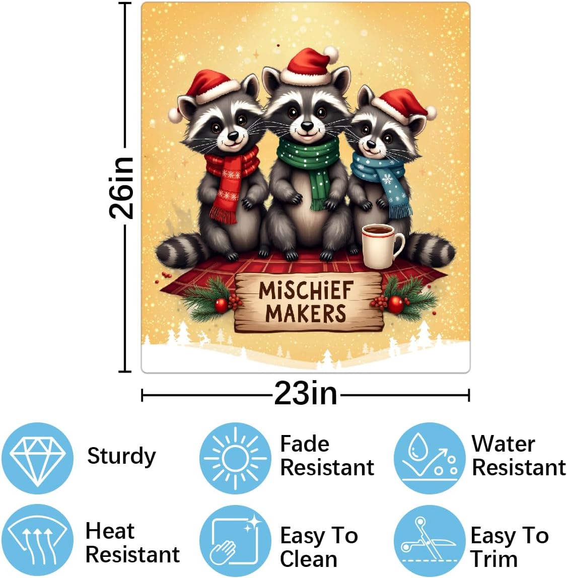 Christmas Cat Scarf Dishwasher Magnet Cover, Dishwasher Panel Scratch Resistant Decorative Magnets for Home Kitchen Utensils Decal Refrigerator Decoration 23 x 26 Inch,a-347