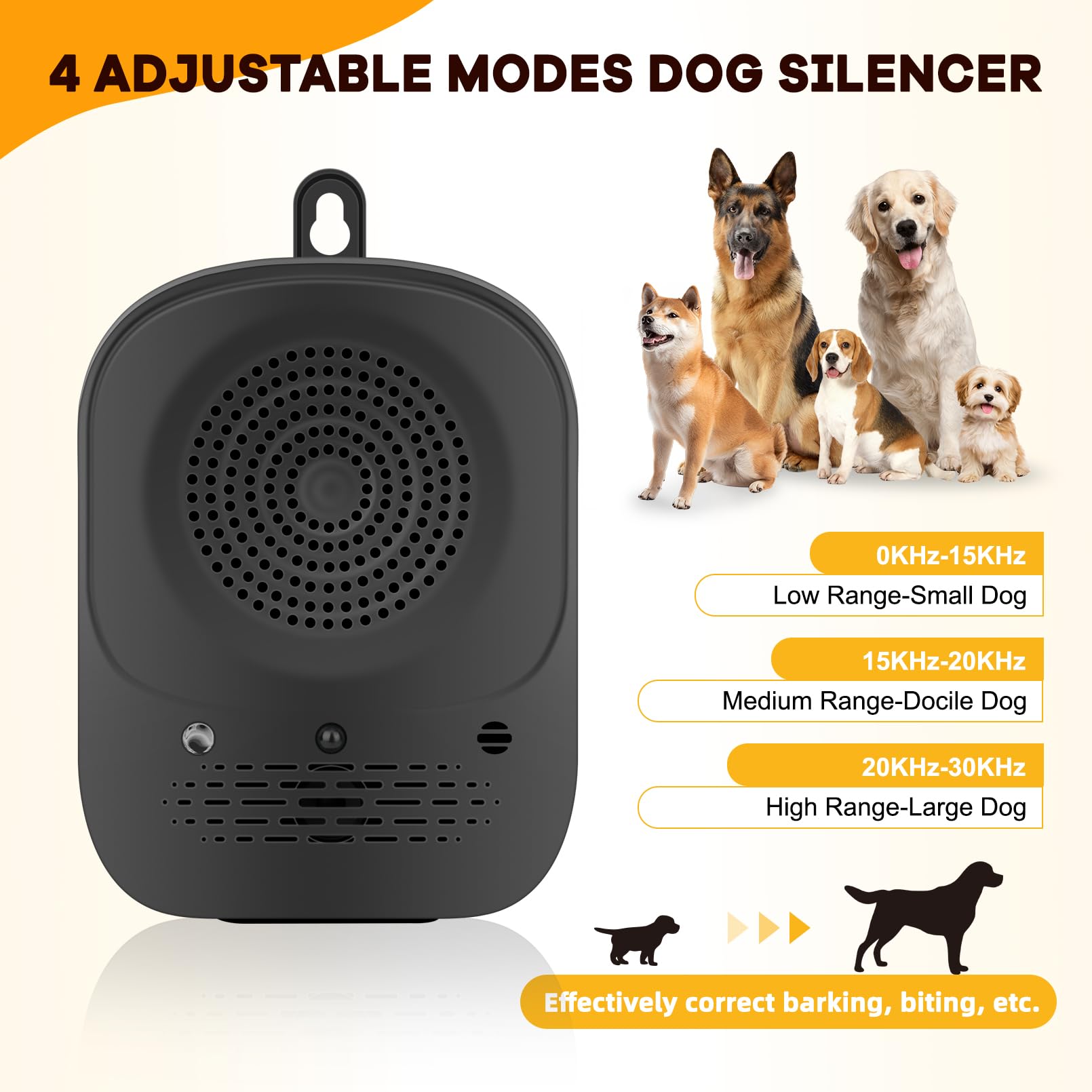 Rechargeable Anti Barking Device for Dog Ultrasonic Dog Bark Control Device Waterproof 60ft Remote Range Adjustable Frequency 4 Modes Device Effective Anti-Barking Solution for Indoor & Outdoor Use 1