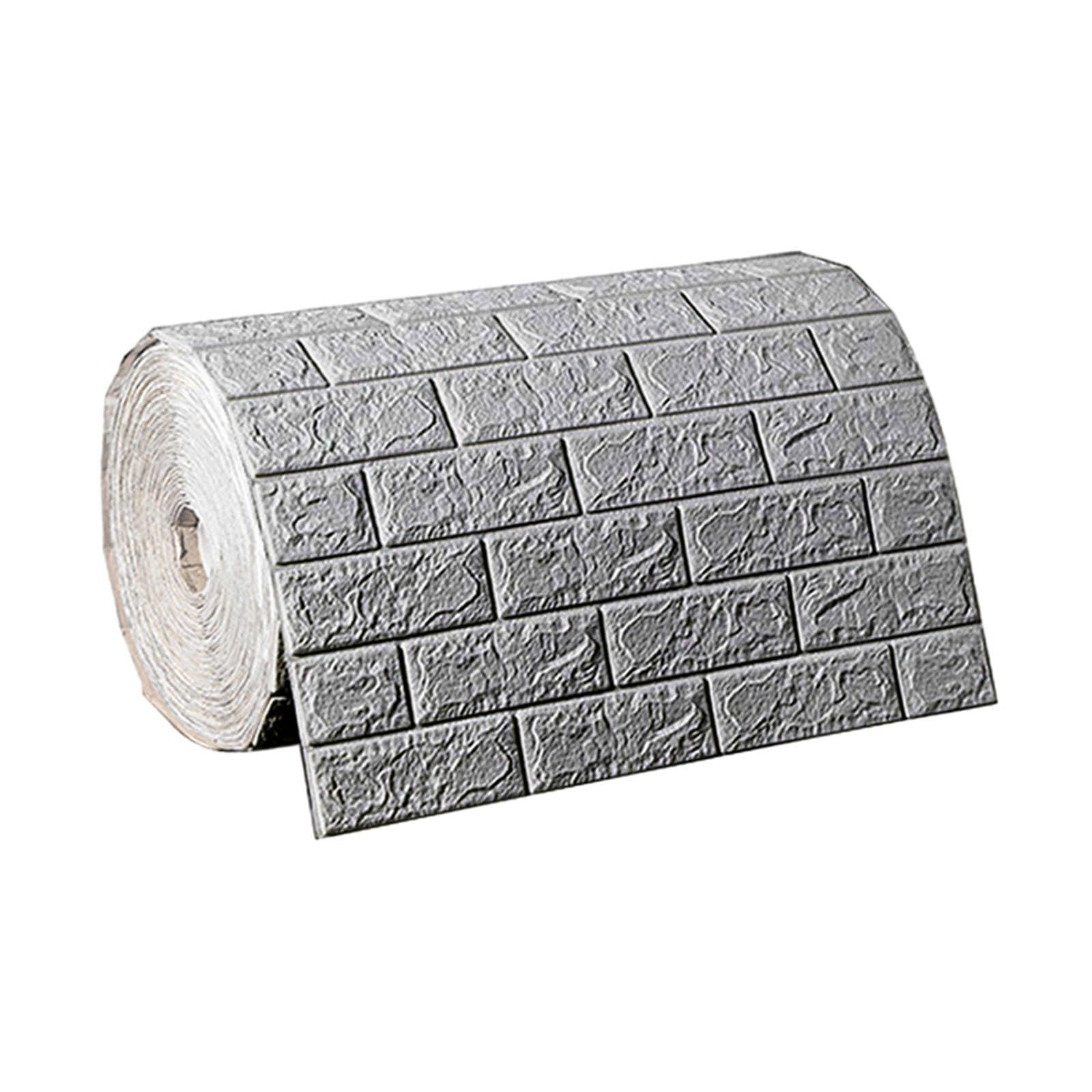 Adesivo da parete 3D, pannelli da muro in finti mattoni, carta da parati in schiuma stacca e incolla, per la cucina, grigio
