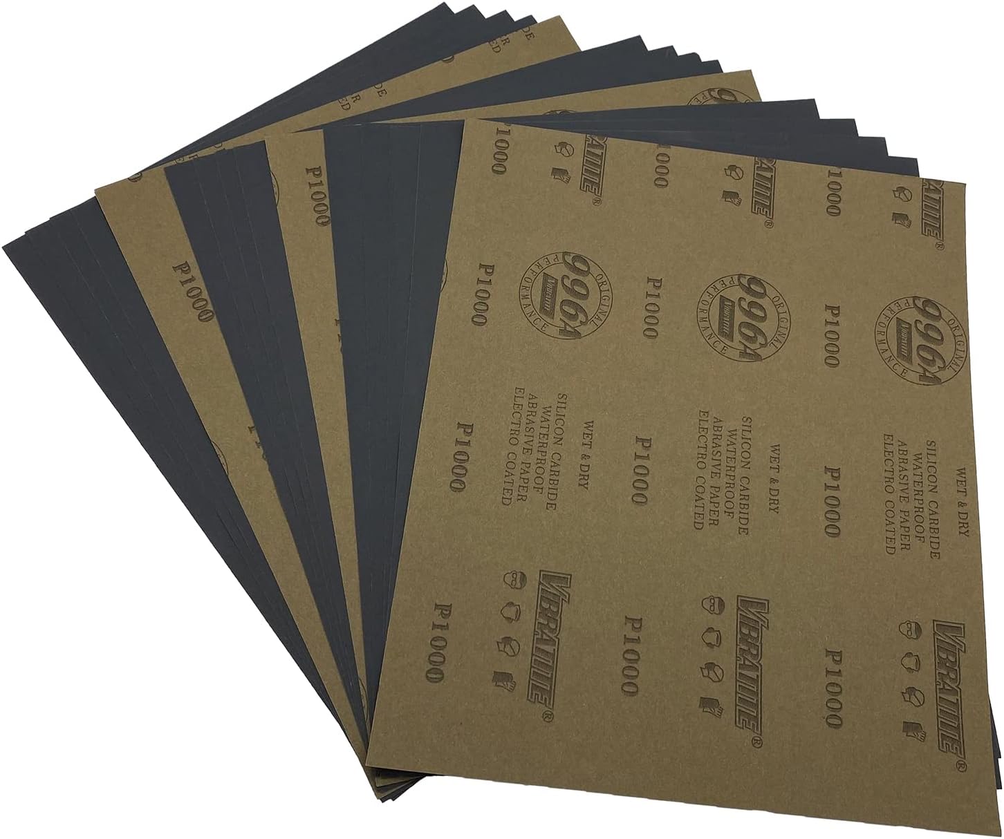 1000 Grit Wet Dry Sandpaper, 9 x 11 Inch Sanding Sheets, 15PCS Premium Silicon Carbide Sand Paper for Wood Metal Ceramic or Auto Polishing and Scratches Removing