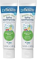 Vista 15 de Dr. Brown's Pasta de dientes para bebé, sabor a fresa y manzana y pera que aman a niños pequeños y niños, sin flúor, fabricado en los Estados
