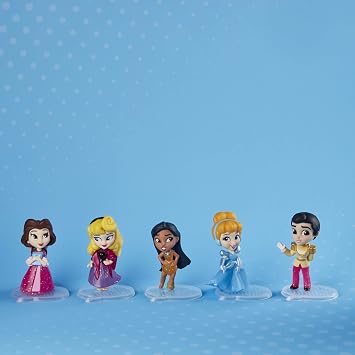 Disney Princess Comics Dolls و Glitter Pack with Cinderella و Prince Charming و Belle و Aurora و Pocahontas ، لعبة ديزني مع 5 Dolls