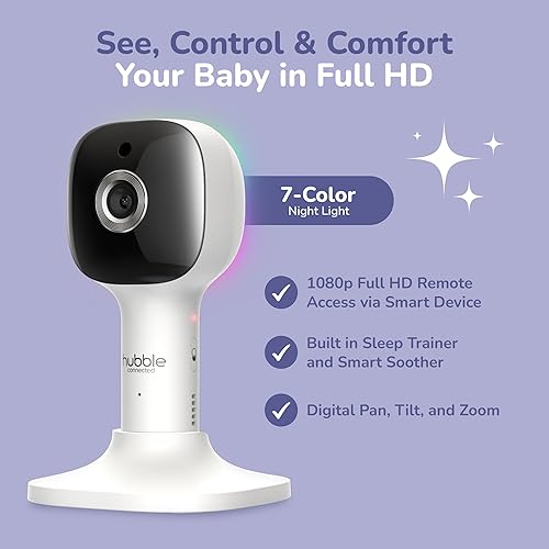 Miniatura 3 de HUBBLE CONNECTED Nursery Pal Skyview Baby Monitor, monitor de bebé HD de 5 pulgadas con cámara de montaje para cuna
