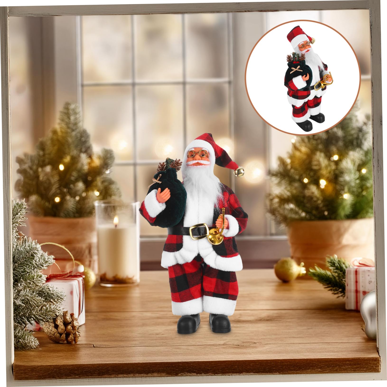 Alipis Statuetta di Babbo Natale Natalizia Decorazione da Tavolo a Forma di Babbo Natale per Esposizione per Feste per Casa e Ufficio