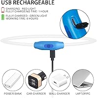 Vista 4 de Paquete de 2 collares LED para perro, collares de perro con luz, luces recargables para perros para caminar por la noche, collar de seguridad