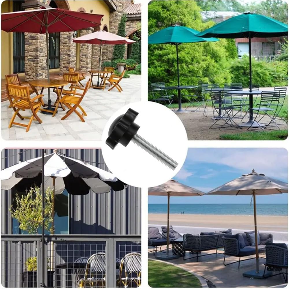 AYLIFU 4 Pack M8*40mm Thread Replacement Star Hand Knob Umbrella Stand Screw Knob Quick Removal Replacement Parts for Umbrella Base Screw Replacement