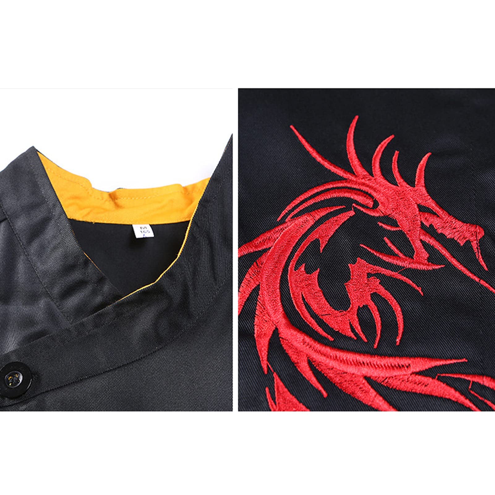 Chaqueta de Chef Profesional Chaqueta de Chef Chaqueta de Chef Unisex Abrigo Ligero para Hombres y Mujeres Verano Hotel Camarero Uniforme de Cocina Ropa de Cocinero de un Solo Pecho (Color: Negro, T