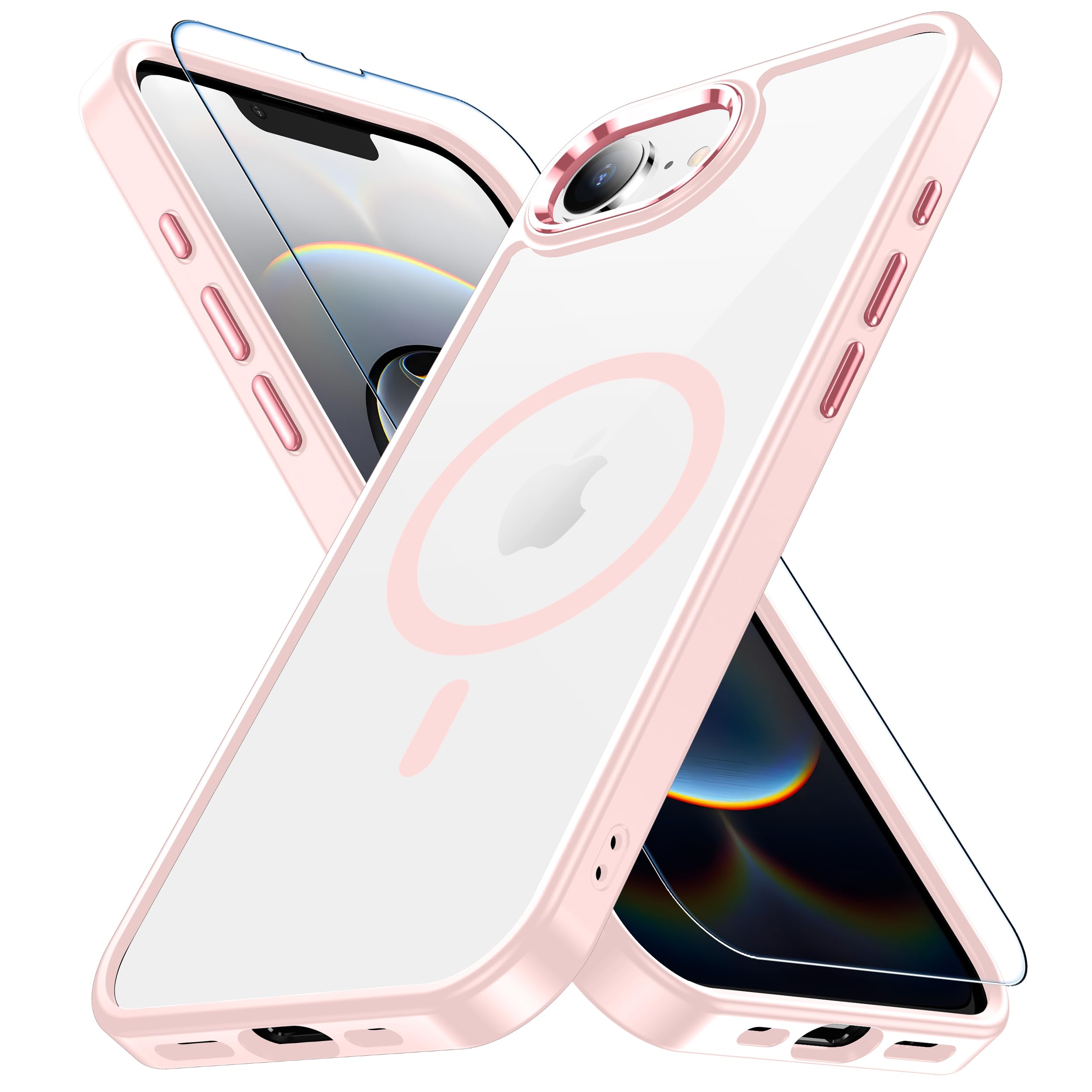 Amazon.co.jp: iPhone 16e ケース ピンク 【Magsafe対応・米軍