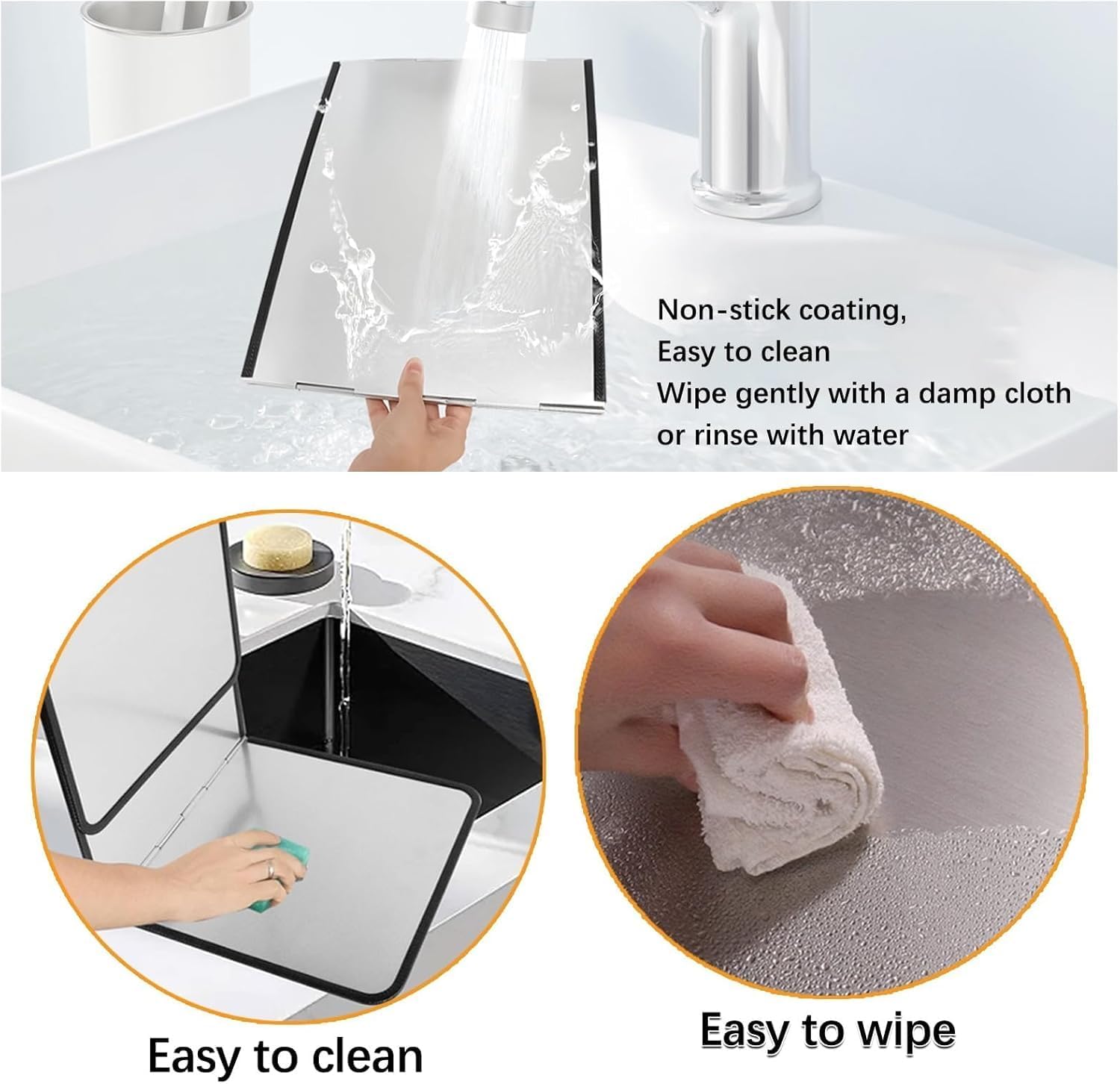 Oil Splatter Guard, Stainless Steel 4-Sided Insulation Board for Stove Top and Frying Pan, Nonstick Heat Resistant, Easy to Store and Organize