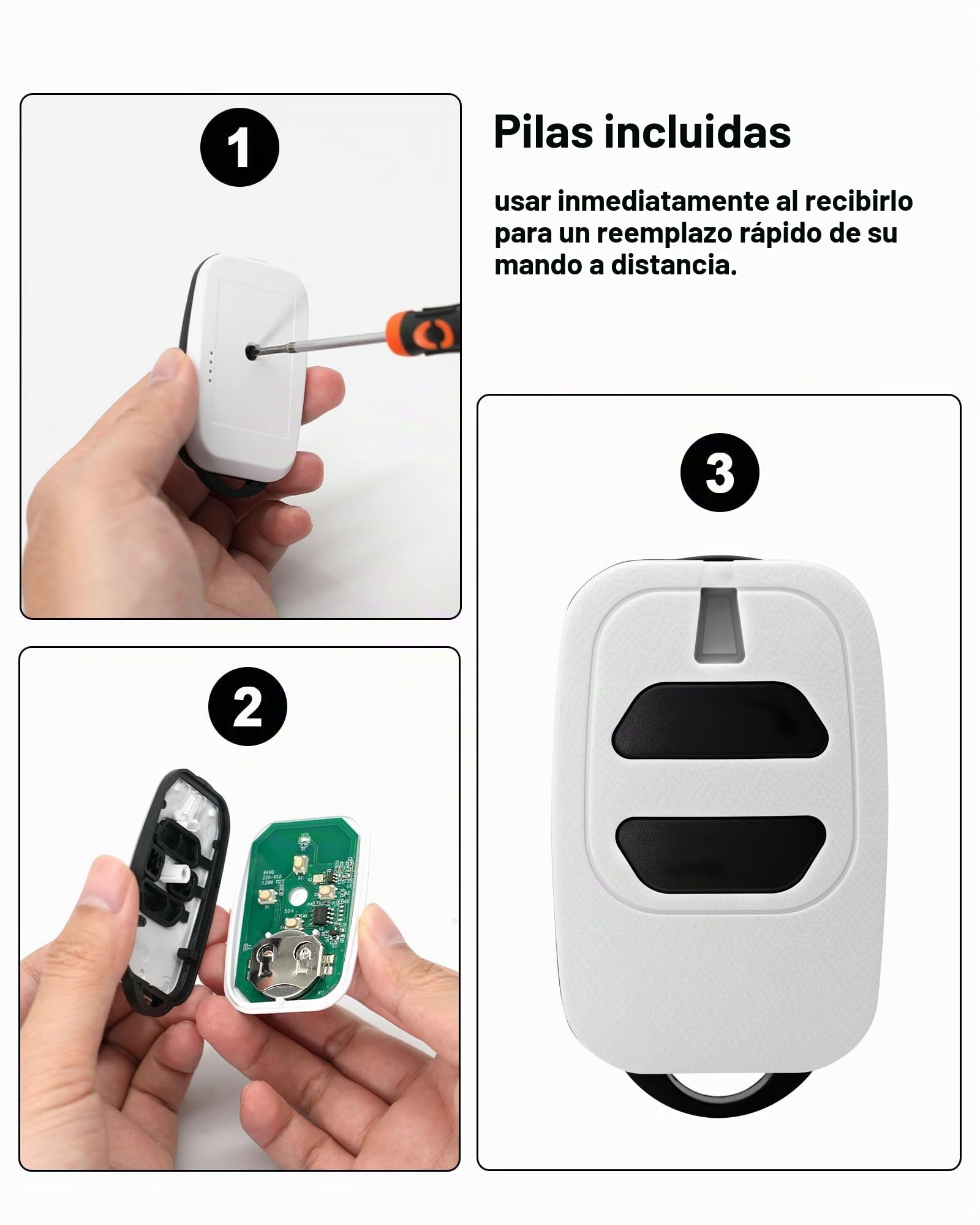 433,92 MHz - Puerta de control remoto para GTI4, GTI2, GT2/4, Mio TR2/4, Mio TR2N/4N, 2 canales, mando a distancia puerta, pitido puerta de garaje (2pcs-2botones)