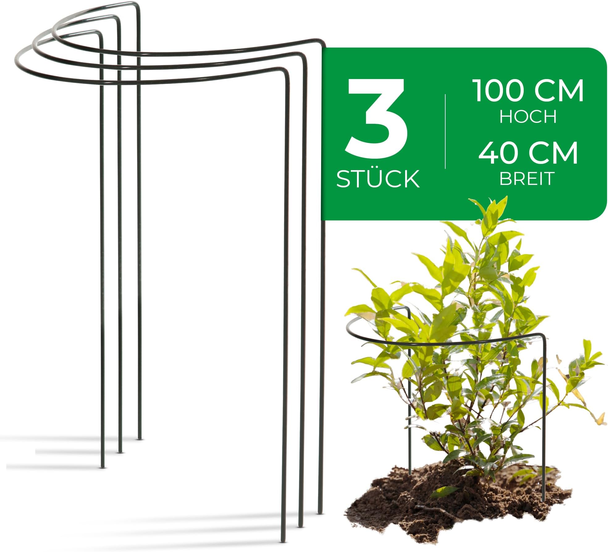 Novatool 3 Strauchstütze 100 cm hoch halbrund 40 cm grün Staudenhalter