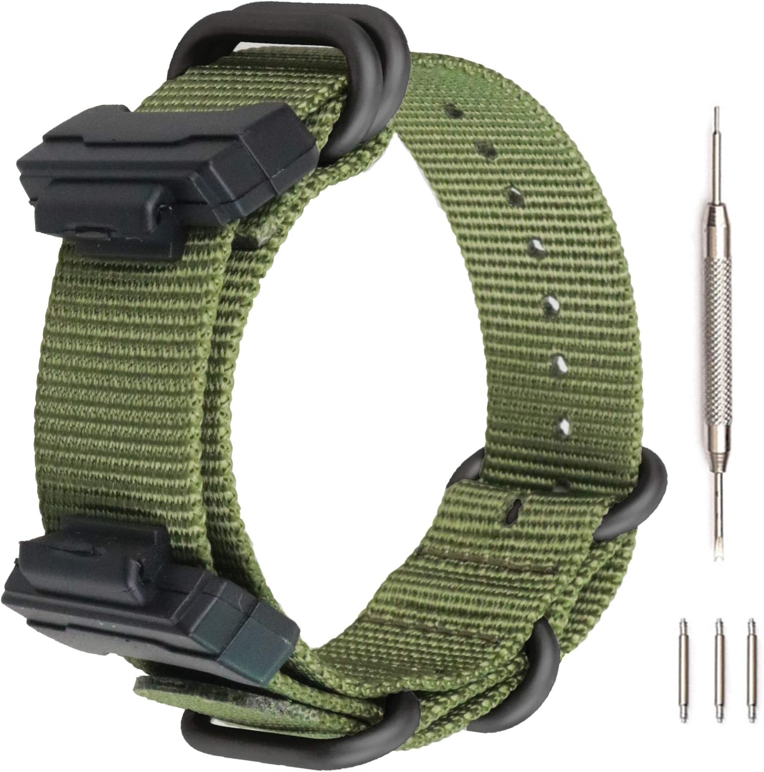 Strap Compatible with Casio G-Shock, Men Nylon Replacement Watch Band for G-Shock DW5600/GWM5610/DW6900/DW9052/GW100/GA100/GD120/GA400