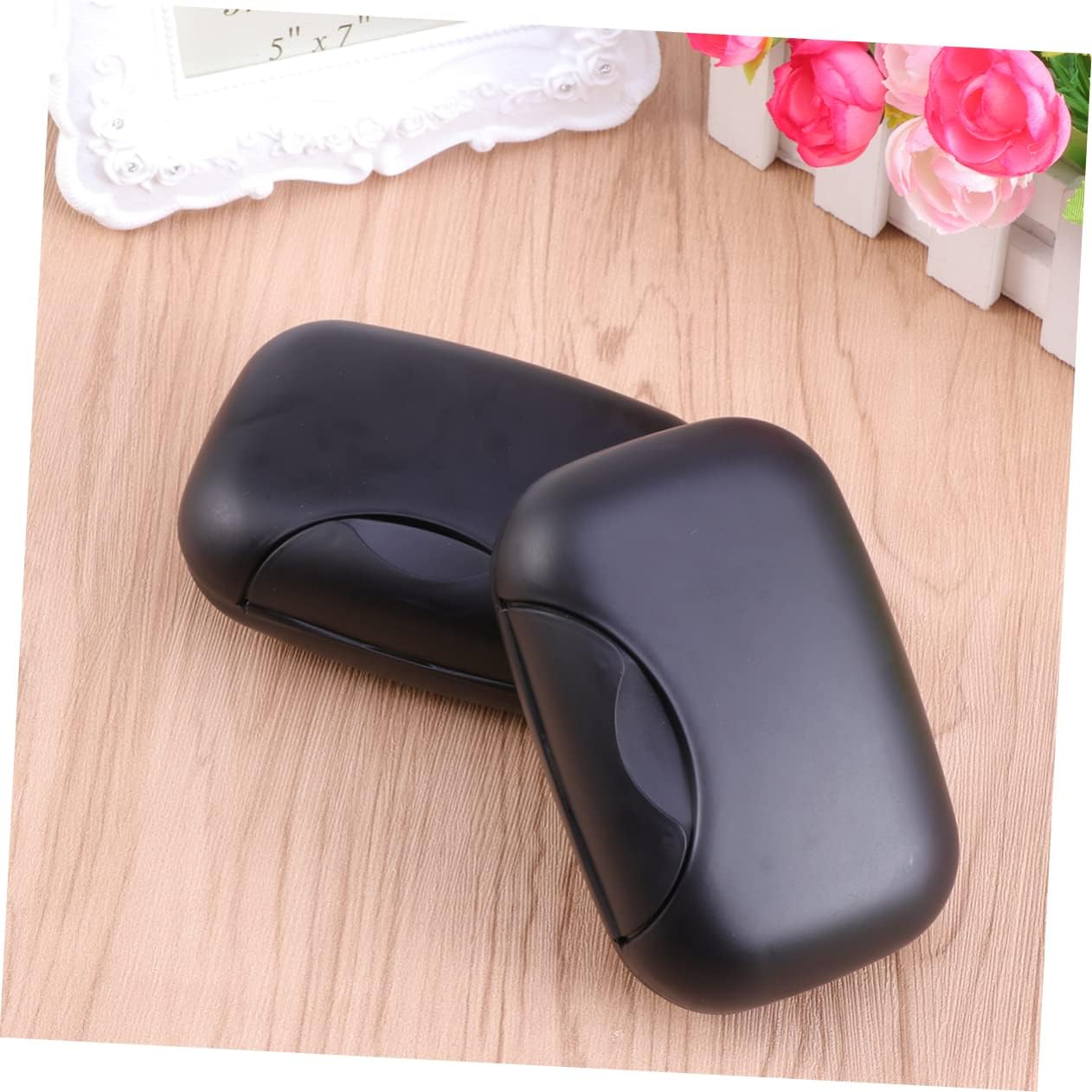 IMIKEYA Portable Travel Soap Case Large with Lock Leakproof Soap Holder Container for Hiking Camping Bathroom Use Black