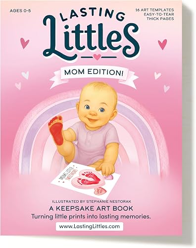 Lasting Littles Mom Edition | Baby Toddler Handprint & Footprint Keepsake Book, Mother's Day, Baby Shower, New Parent, Grandma Gift, Preschool Craft *Paints Not Included*
