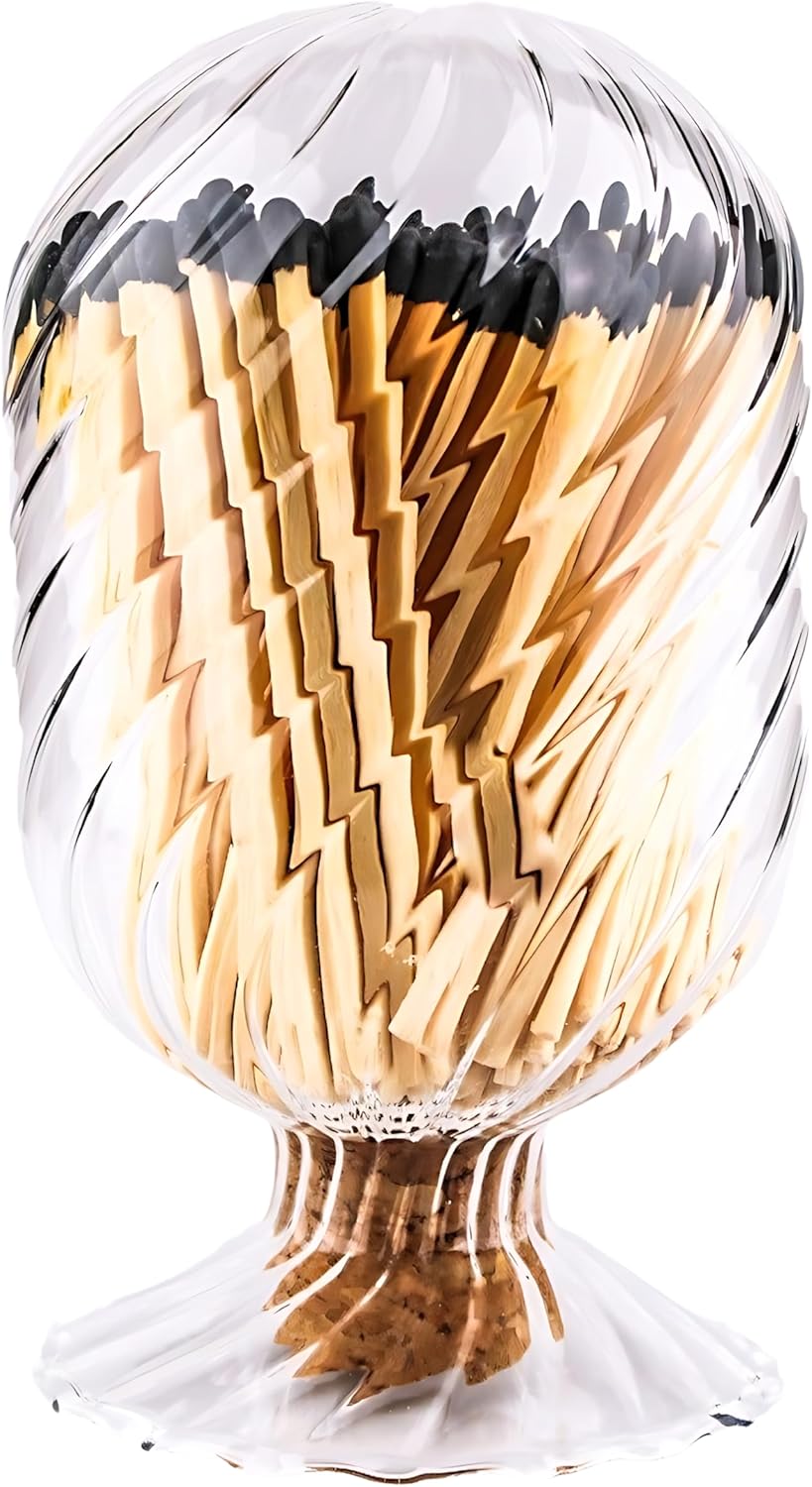 Winecraft Helix Shaped Glass Matches Cloche Includes