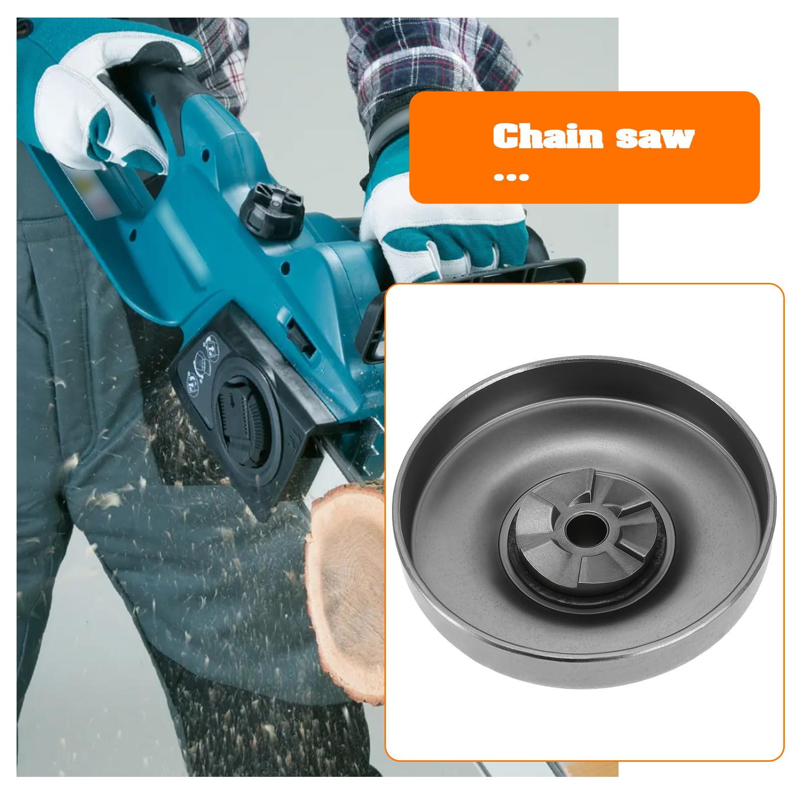 YINETTECH Chain Saw Clutch Drum Sprocket 225-223-110 Replacement Part 225-223-111 Compatible with Makita UC3001A UC3501A UC4001A UC3003A UC3503A Compatible with Dolmar ES162-A ES172-A - Image 2