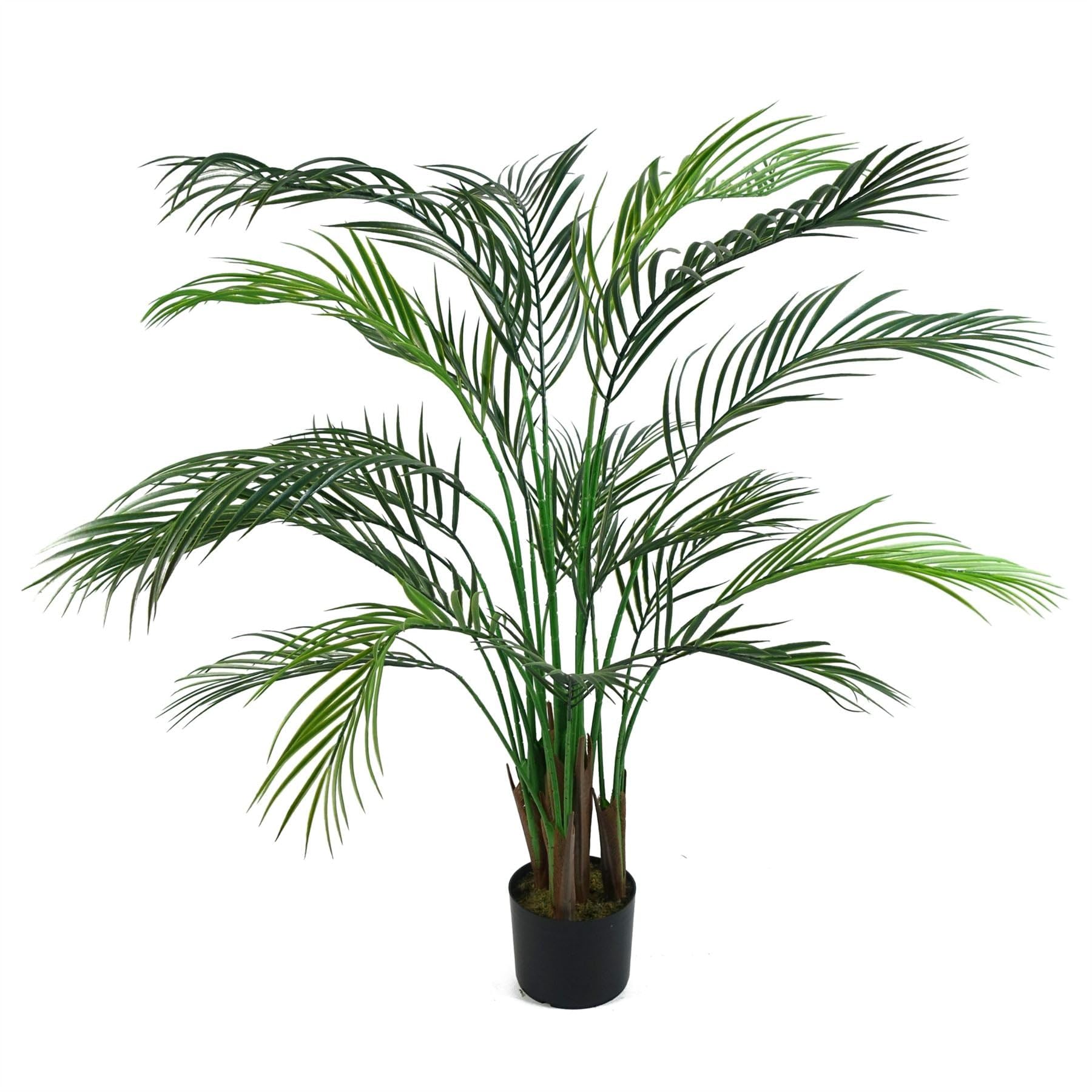 Leaf 125cm Areca Palm Tree - UV Resistant Outdoor Artificial Plant - Red Plastic