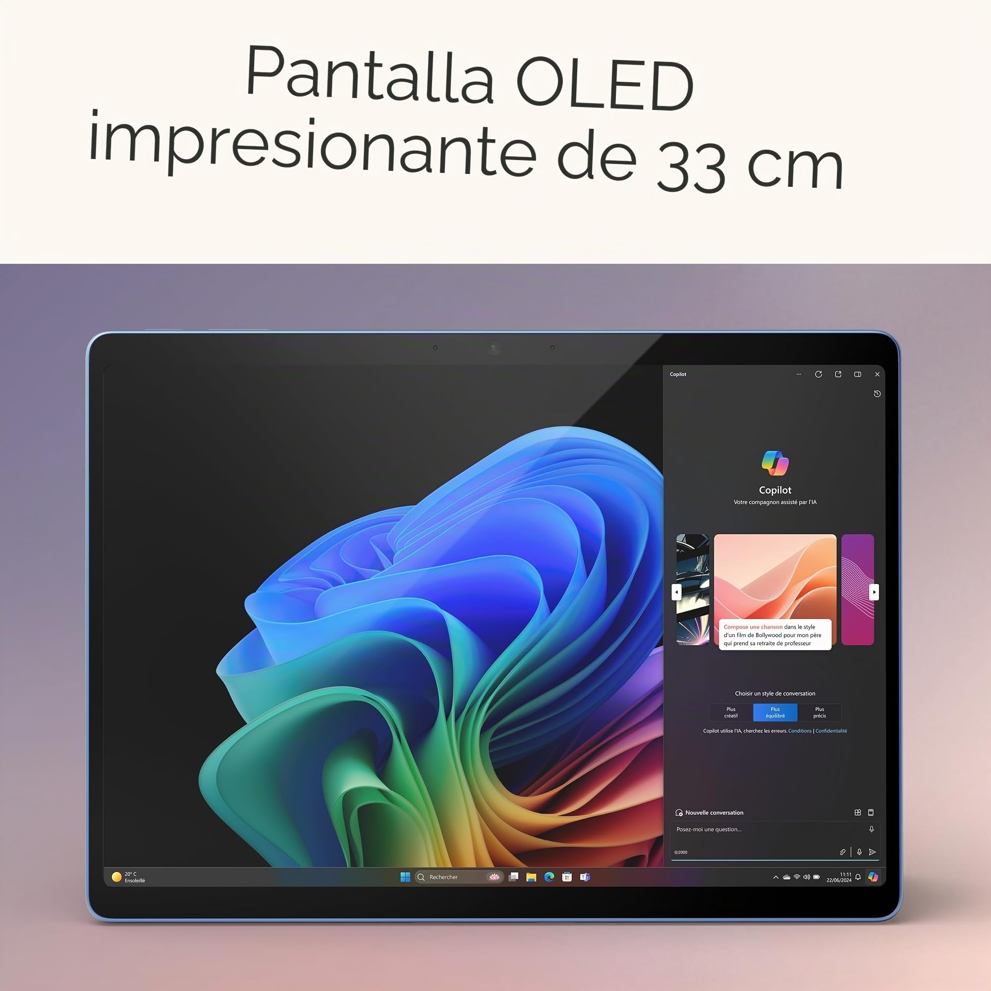 Microsoft Surface Pro (Cargador no Incluido) | Copilot+ PC | Pantalla táctil OLED 13 | Snapdragon® X Elite | 16GB RAM | SSD 512GB | Último Modelo, 11ª edición | Azul Zafiro