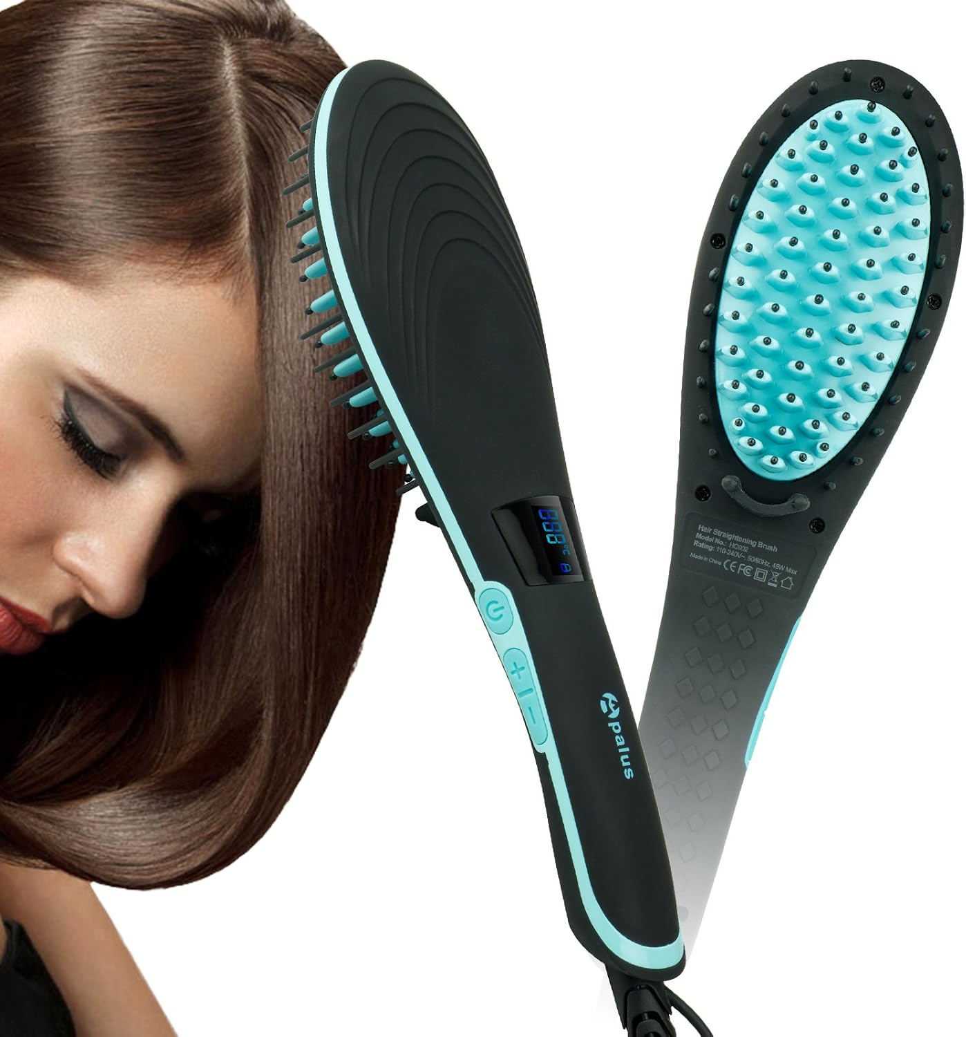 Apalus Hair Straightening Brush, Ceramic Hair Straightener, Straight Hair Styling