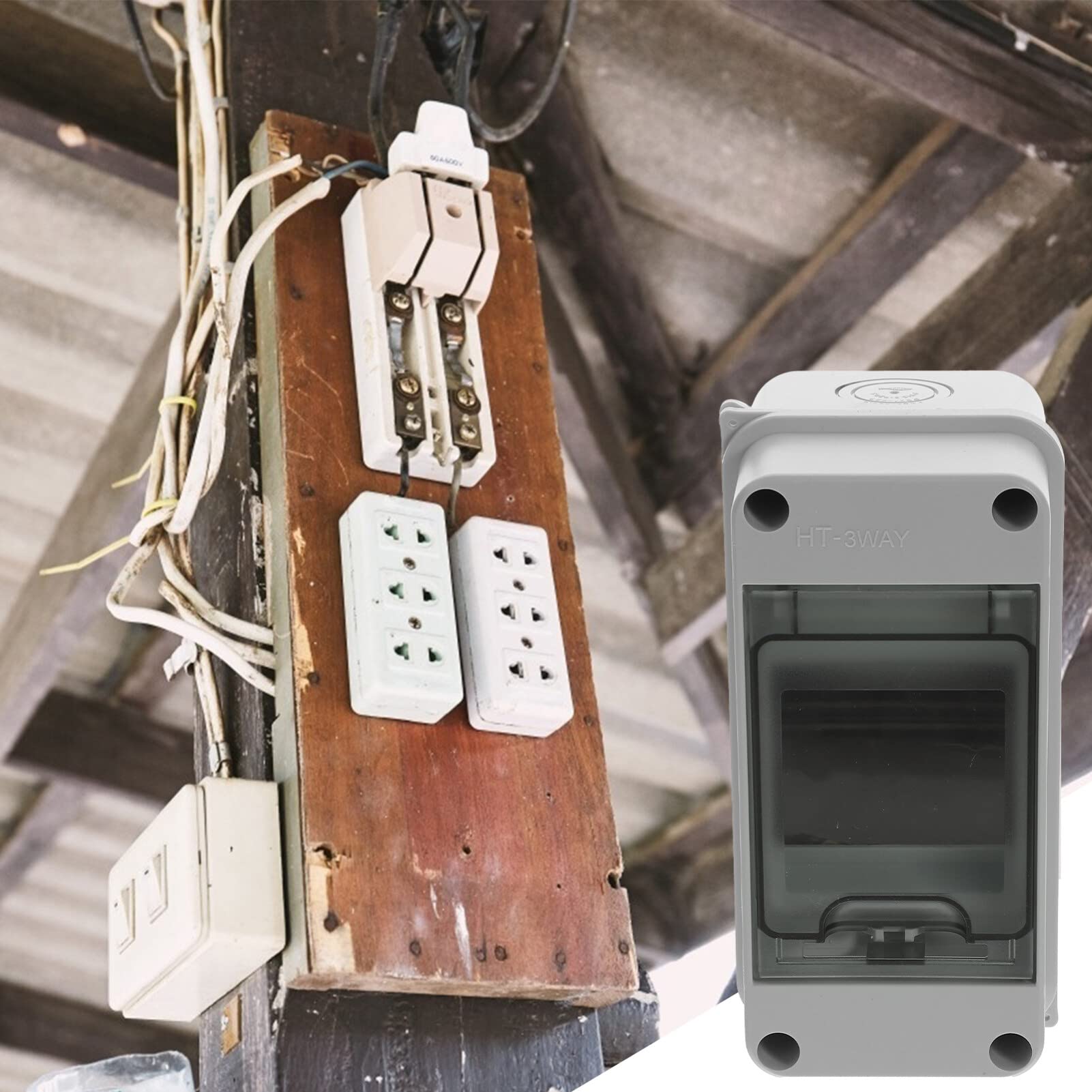 Housoutil Electrical Junction Box Outdoor Electrical Circuit Box Ip65 Rating Consumer Unit Plastic Enclosure