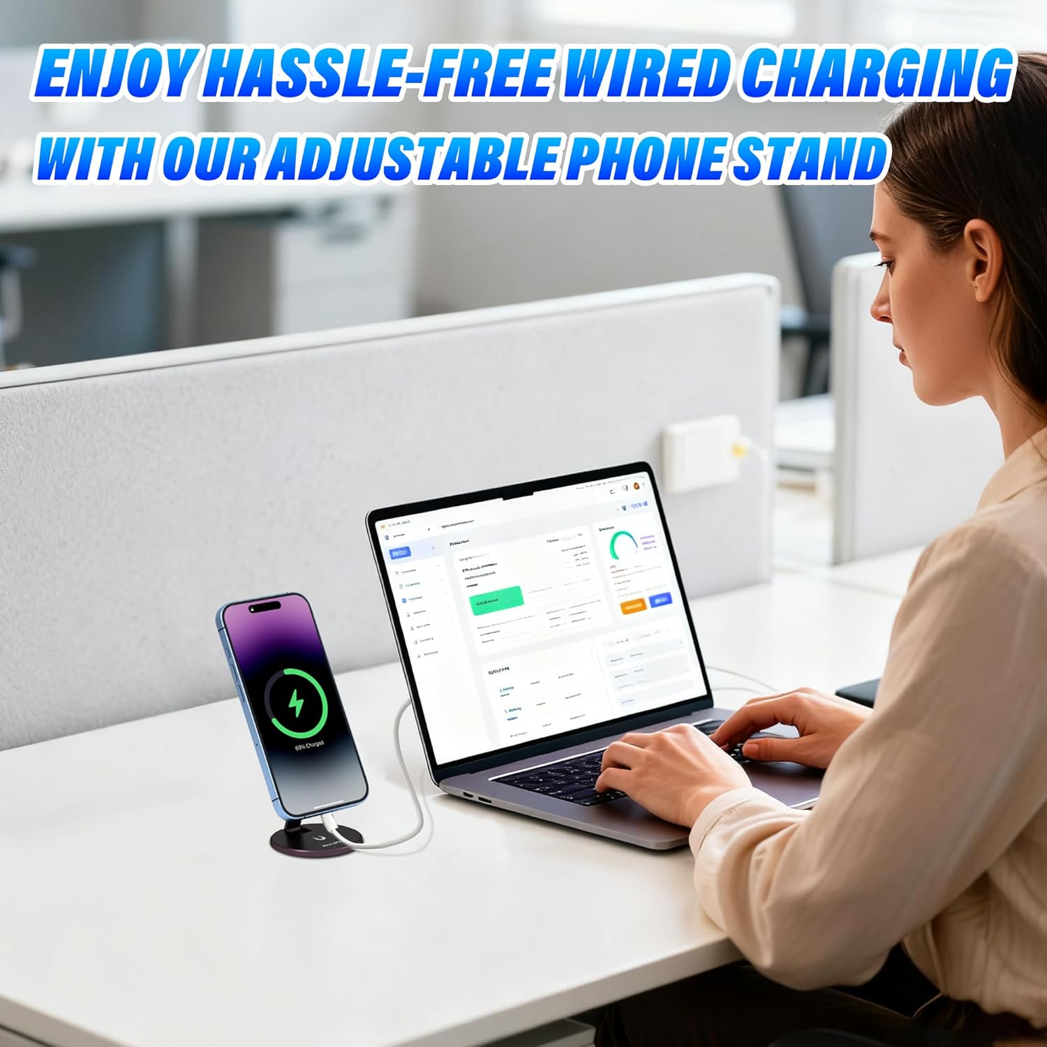 Phone Stand for Magsafe with Mirror [2-sided 4200gf Strongest Magnetic] 300° Folding Portable Phone Ring Holder Grip for Desk, Phone Holders for Your Car Accessories for iphone/Android/Tablets