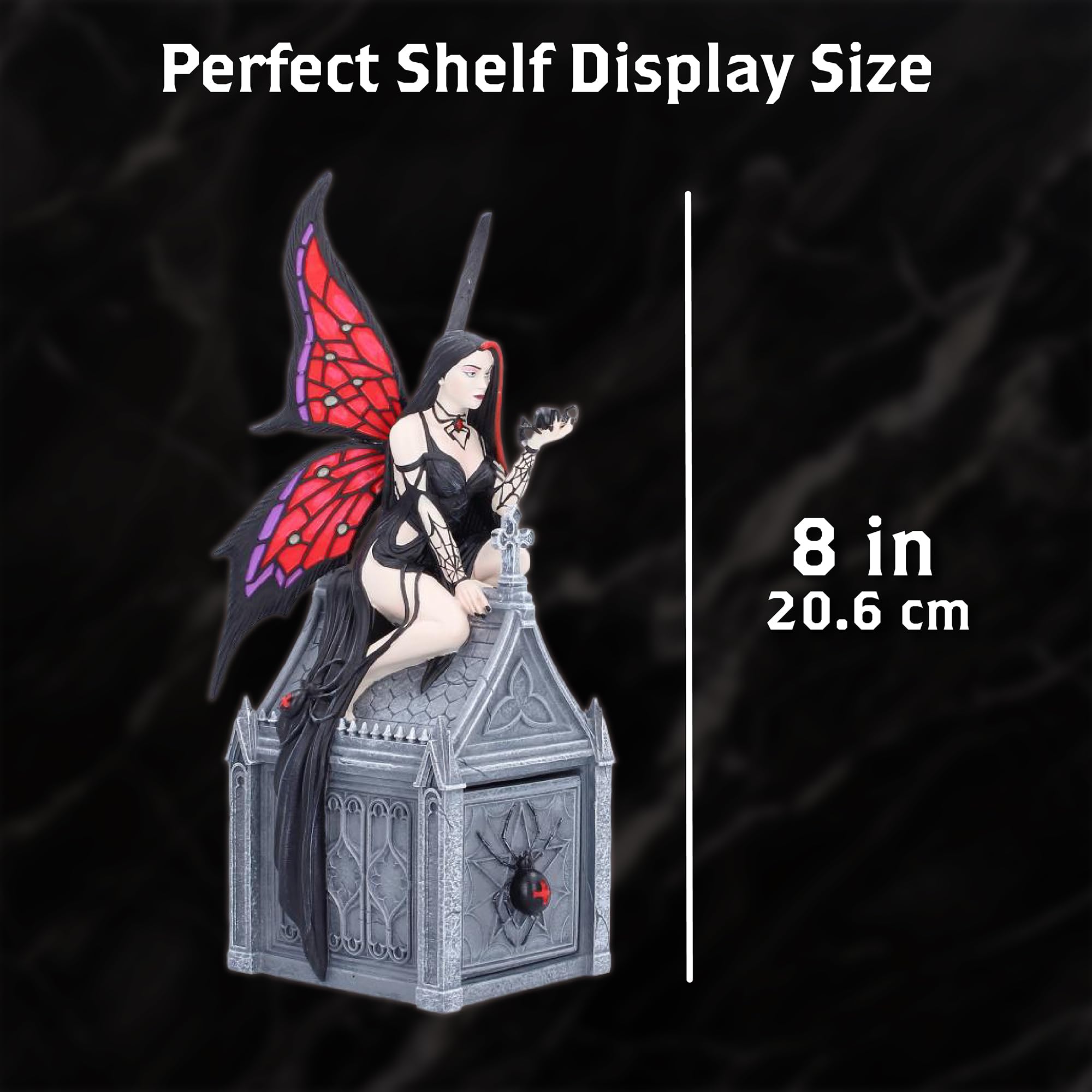 Nemesis Now Anne Stokes Aracnafaria Gotico Trinket Box - Scompartimento nascosto della fata ragno dipinto a mano, collezione in poliresina, 20,6 cm