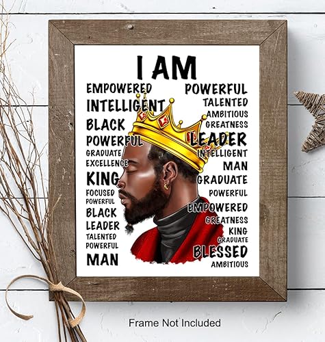 Miniatura 8 de positive Affirmations for Black Men - I Am Inspirational Quotes Wall Art - Black pride - positive Quotes Wall Decor for African Americans -