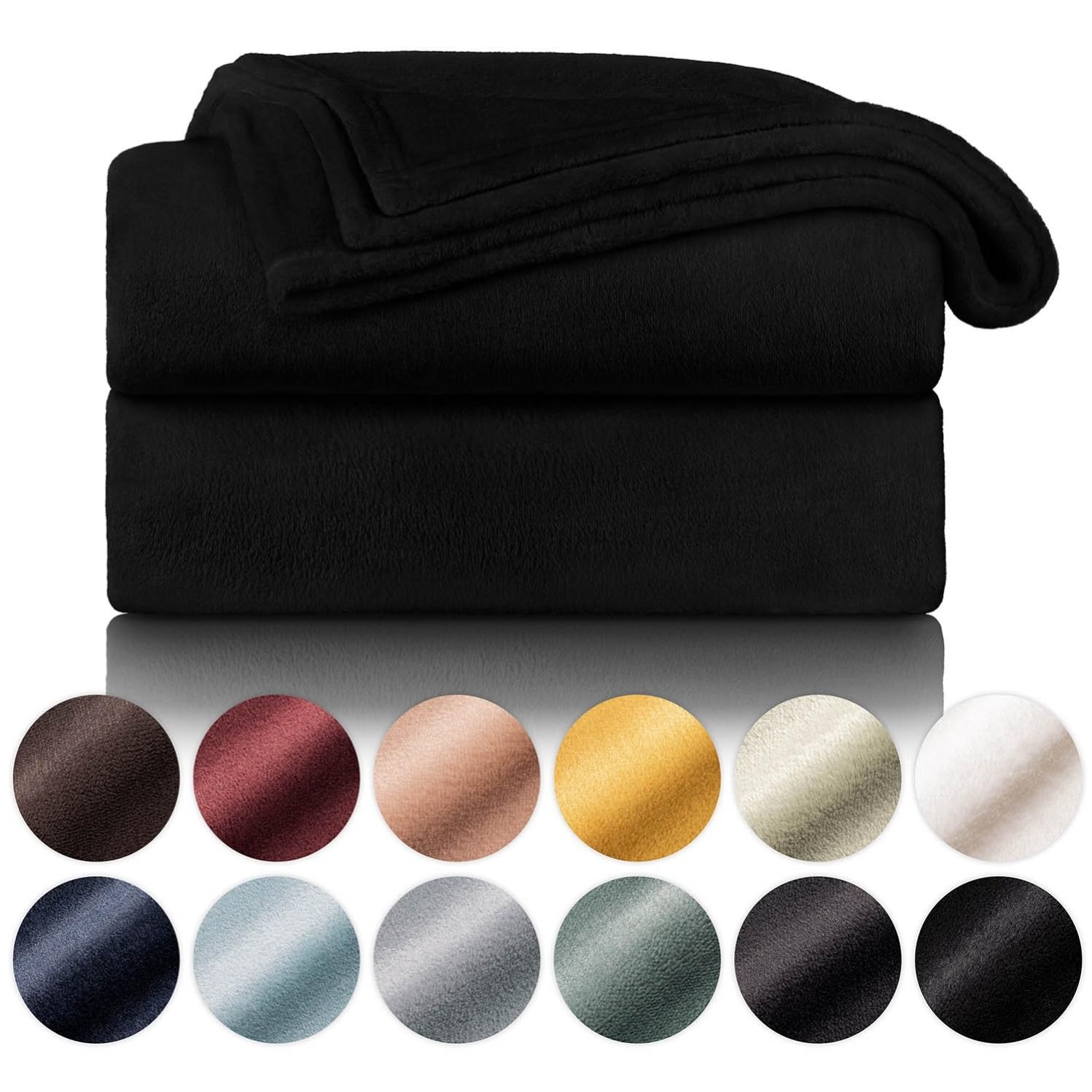 Blumtal Coperta Pile 130x150cm - Coperta Plaid divano super morbida - Coperta Divano certificata OKEO-Tex - coperta per divano - coperta invernale - coperta morbida - plaid singolo pile - in nero