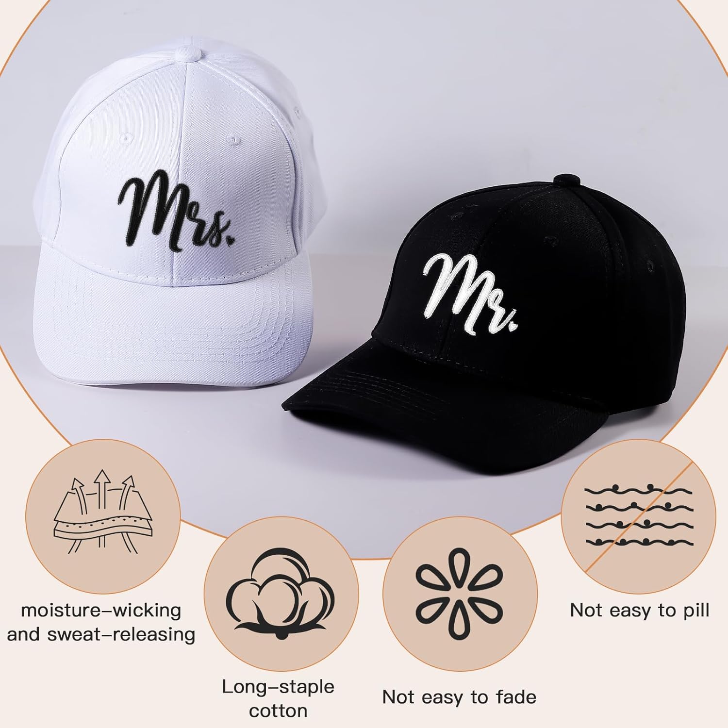 Wedding Gifts for Couples 2026, Bridal Shower Gifts, Hubby and Wifey Hat, Gift for Honeymoon Engagement Newlywed - Image 3