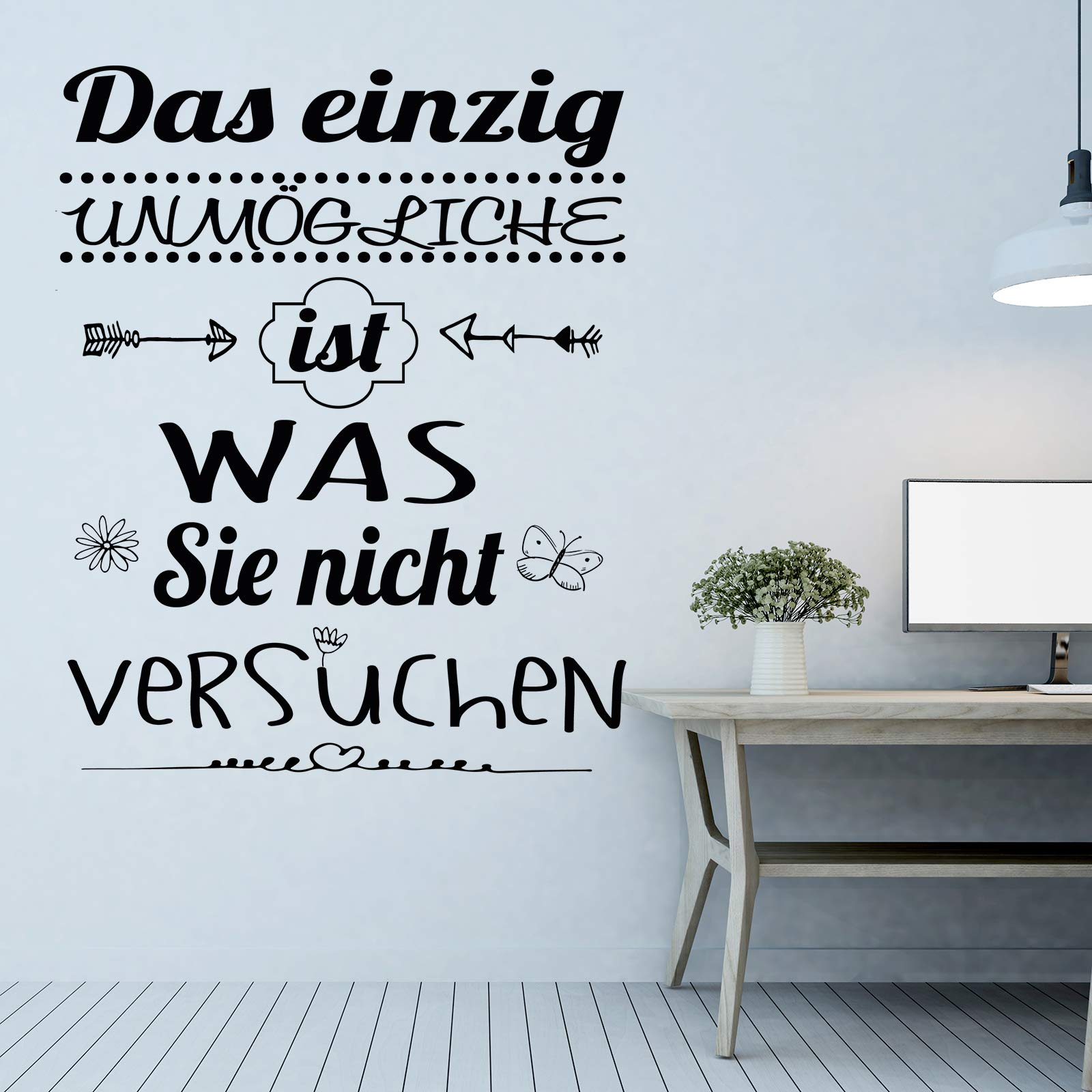 Docliick German Wall Sticker Wandtattoo Spruch"DAS EINZIG UNMGLICHE." Phrases Celebres.wandtattoo deutsch Docliick DC-017-AL - Image 2
