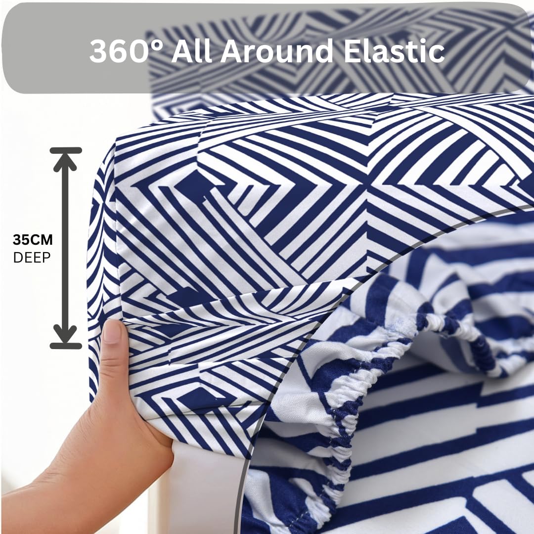 EverSoft Bedding Pack of 2 Single Size Fitted Sheets Premium Extra Deep 35cm Pocket Bed Linen Bottom Floral Printed Mattress Cover Twin Pack - Image 4