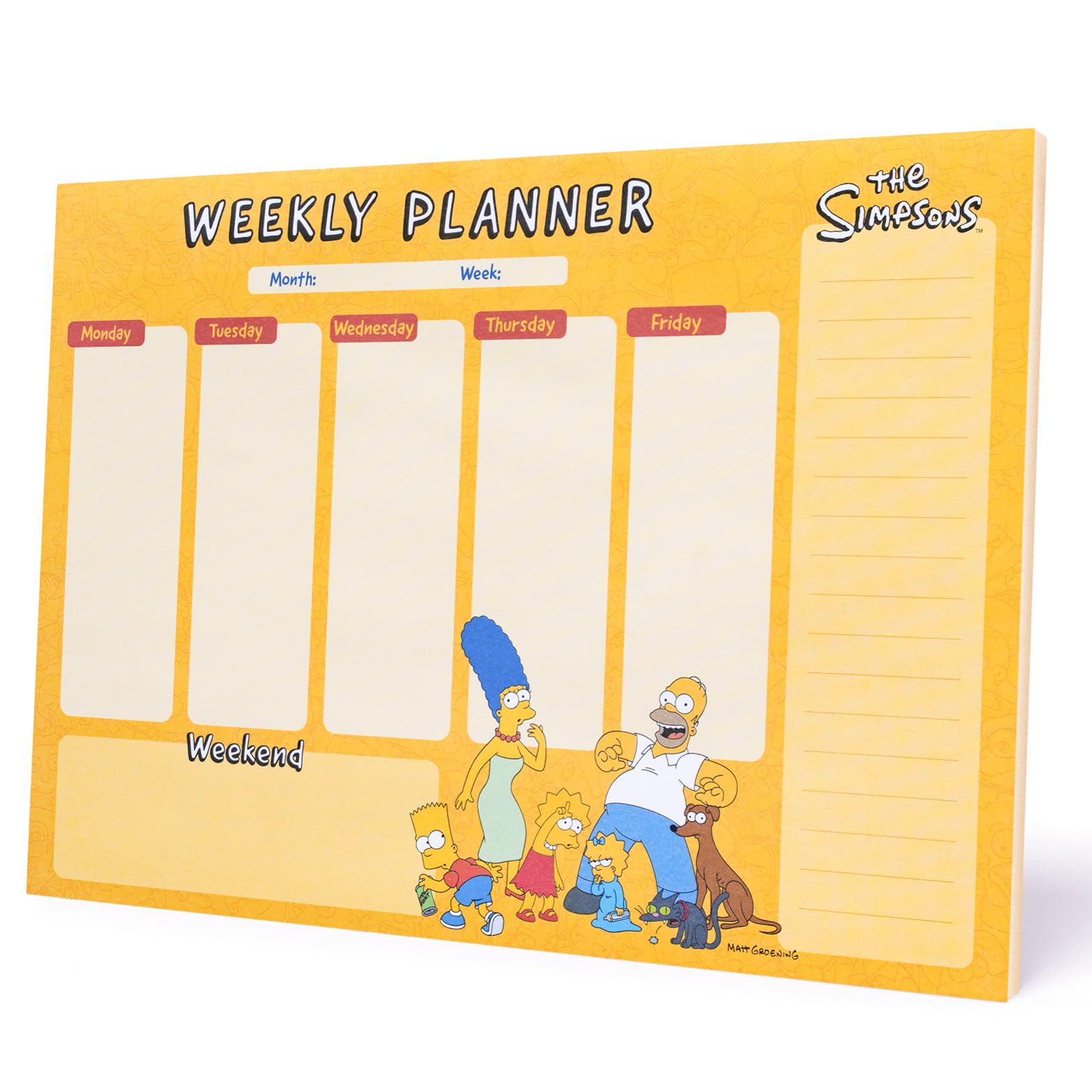 Grupo Erik Weekly Planner A4 - The Simpsons Gifts | Daily Planner Family, Desk Calendar, 54 Tear Off Pages Notepad | The Simpsons Merch, Undated Planner Cute