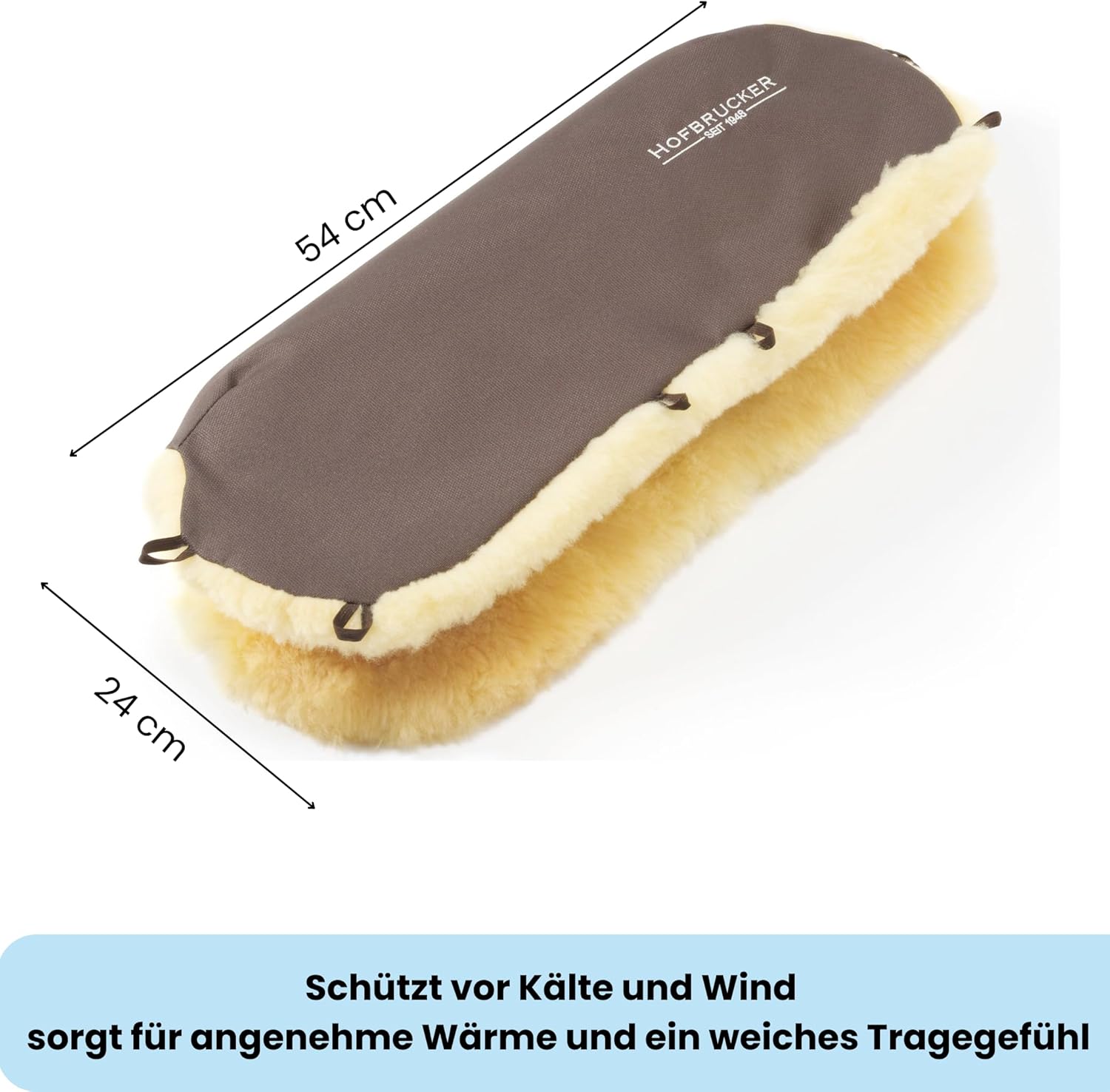 Stroller Handwarmer – Lambskin Lined Hand Muff for Parents, Winter Stroller Accessory, Windproof & Water-Resistant