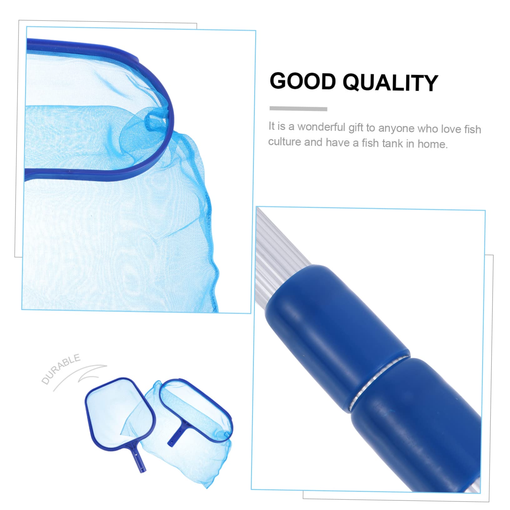 Toyvian Épuisette de Piscine Télescopique pour Ramassage de Filet de Récupération avec Maille Fine Râteau pour Piscine et Bassin