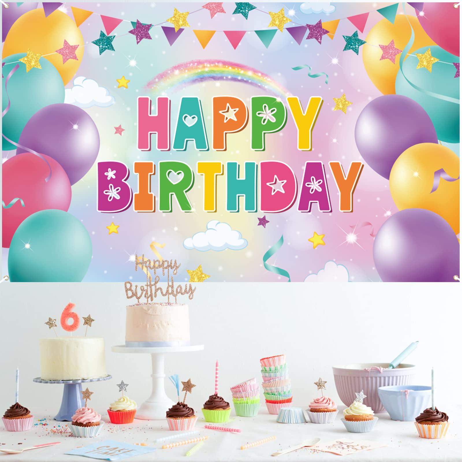 Amazon.co.jp: Paready バースデー タペストリー 誕生日 飾り付け 