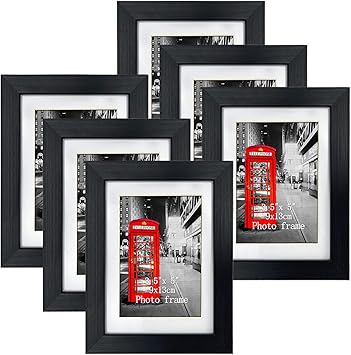 Amazon Com Amazing Roo 3 5x5 Picture Frames Set Of 6 Black Photo Frame For 3 5 X 5 Pictures With Mat 4x6 Photos Without Mat Amazon Com Amazing Roo 3 5x5 Picture Frames Set Of 6 Black Photo Frame For 3 5 X 5 Pictures With Mat 4x6 Photos Without Mat