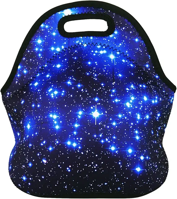 JIMOWANG Blue Star Neoprene Lunch Bag - Insulated, Waterproof Tote
