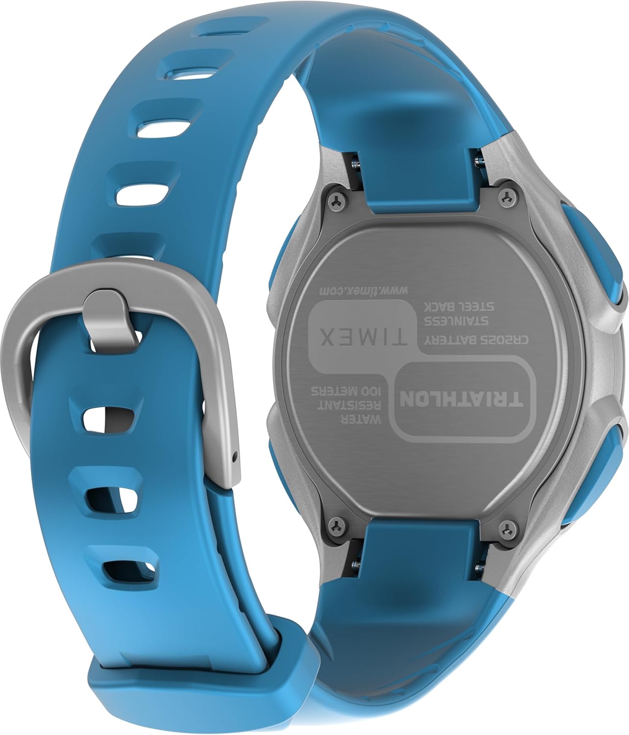 Timex Men's Triathlon Classic 38 mm Watch - Blue PU Two- Piece with Digital Dial and Gray Case TW5M67400