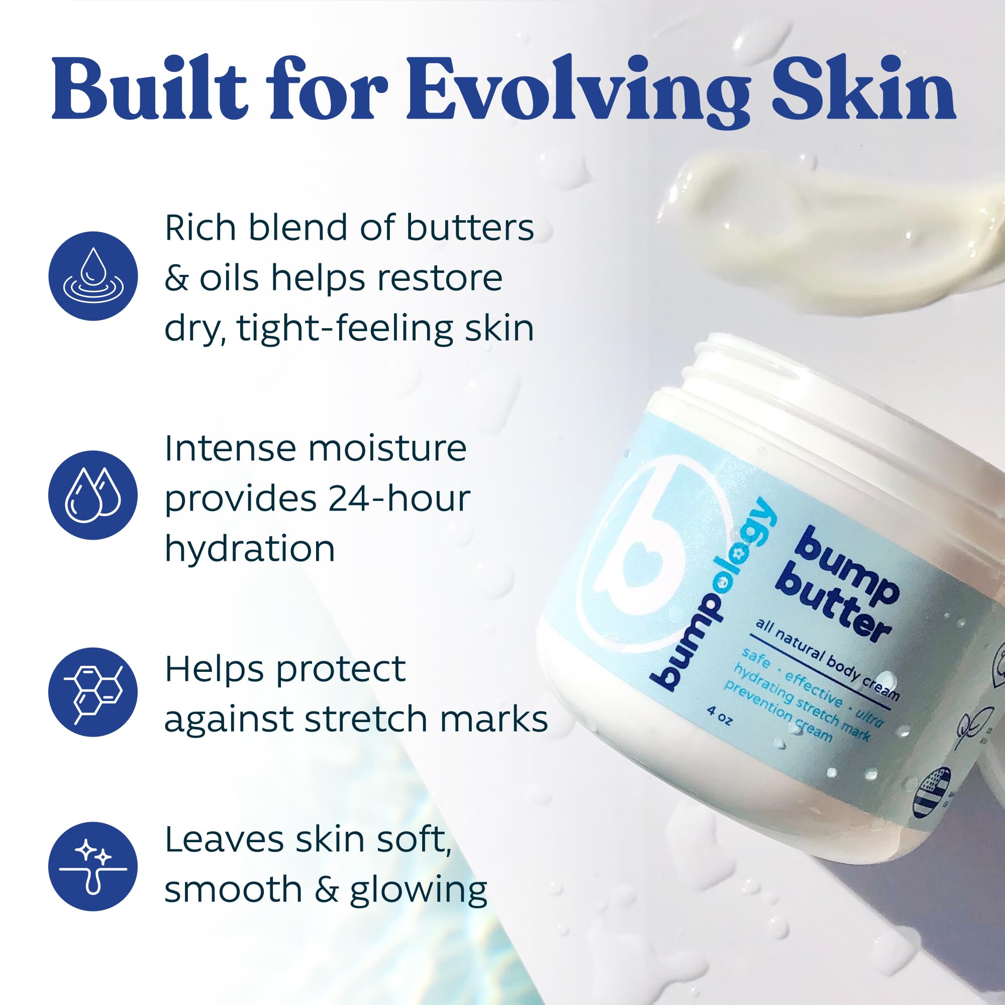 Bumpology Bump Butter Hydrating Body Balm with Shea & Cocoa Butter, 4 oz